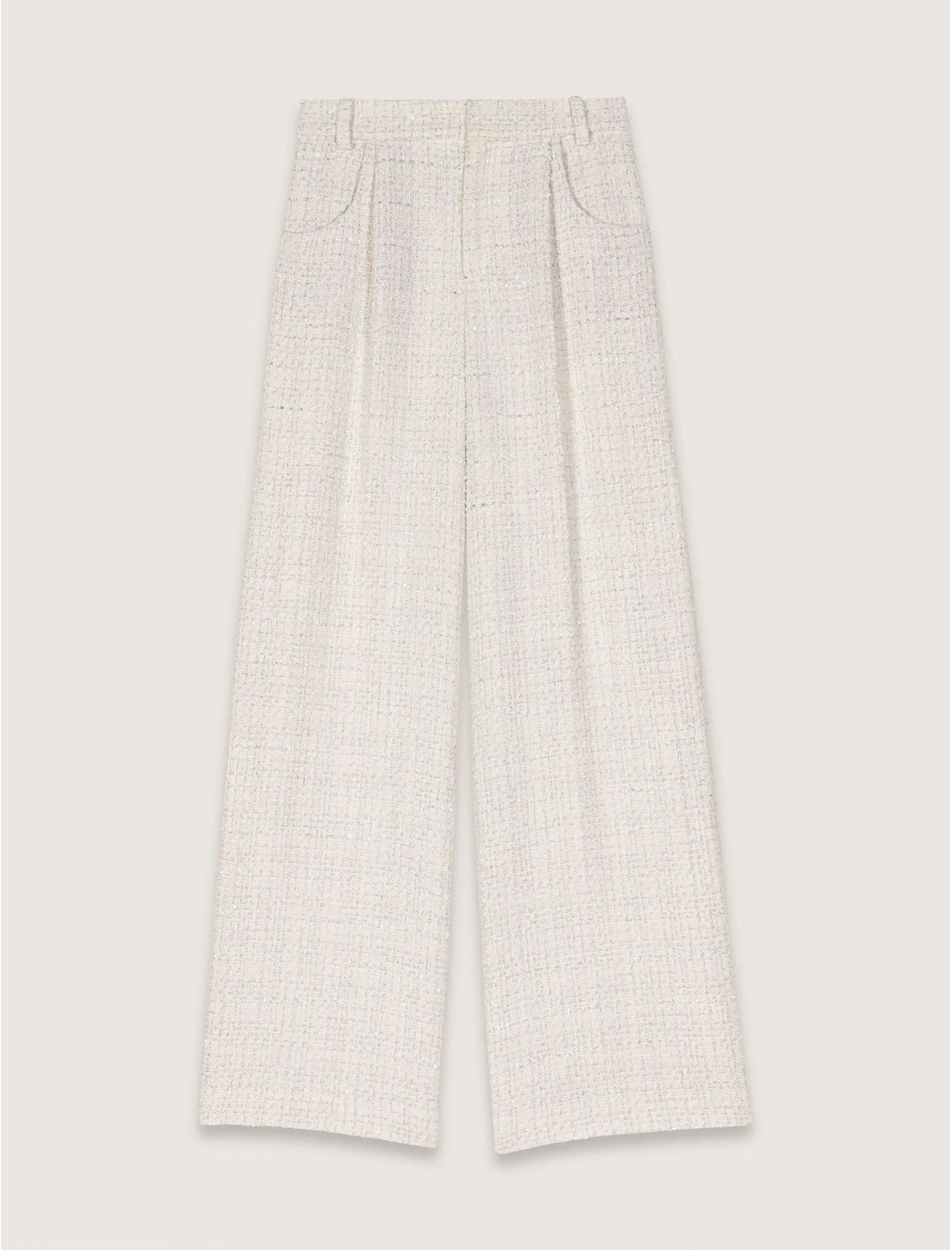 Женские широкие твидовые брюки