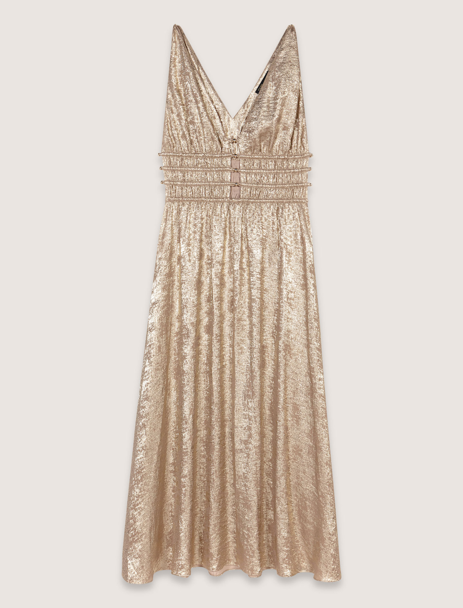 Жіноча довга сукня металік