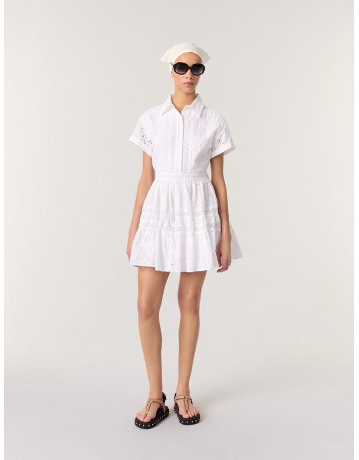 Жіноча сукня-сорочка з англійською вишивкою