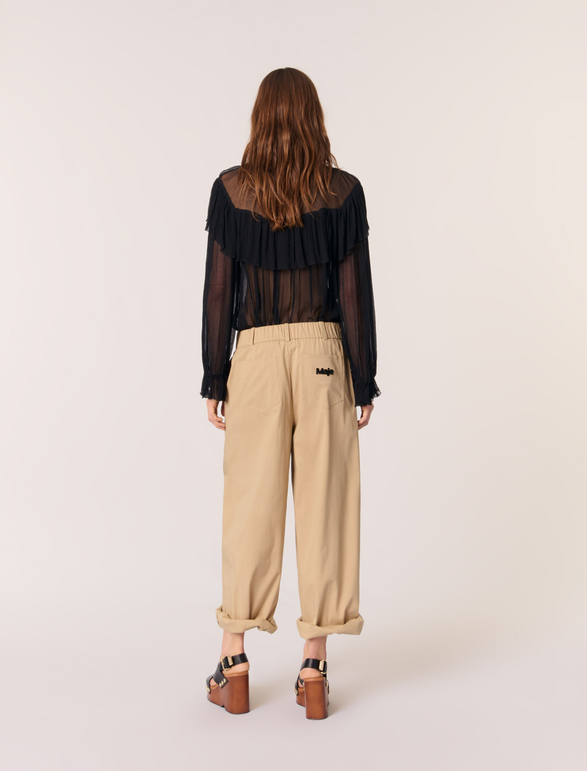 Женская блуза из шифона с оборками