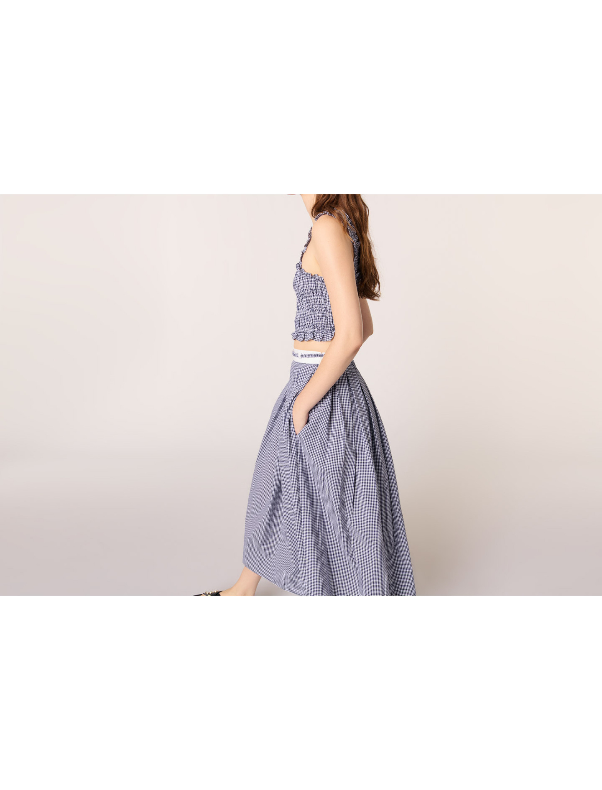 Женская длинная юбка в клетку