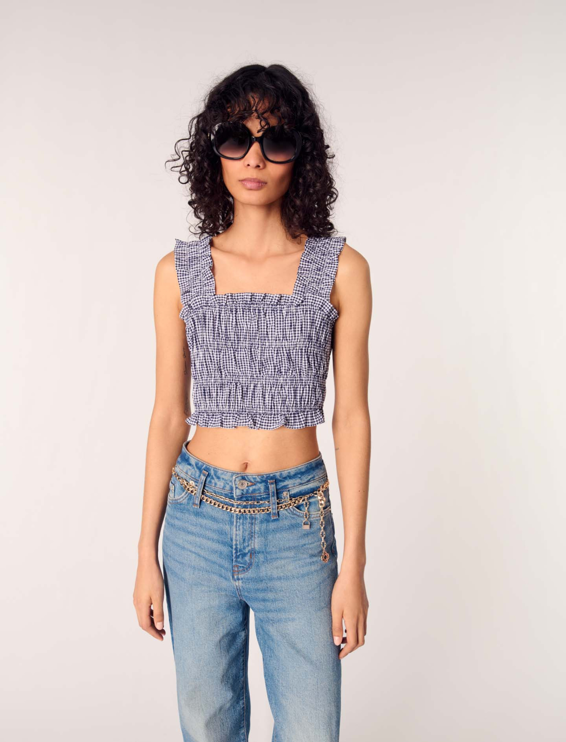 Женский топ в клетку виши Женский топ в клетку виши