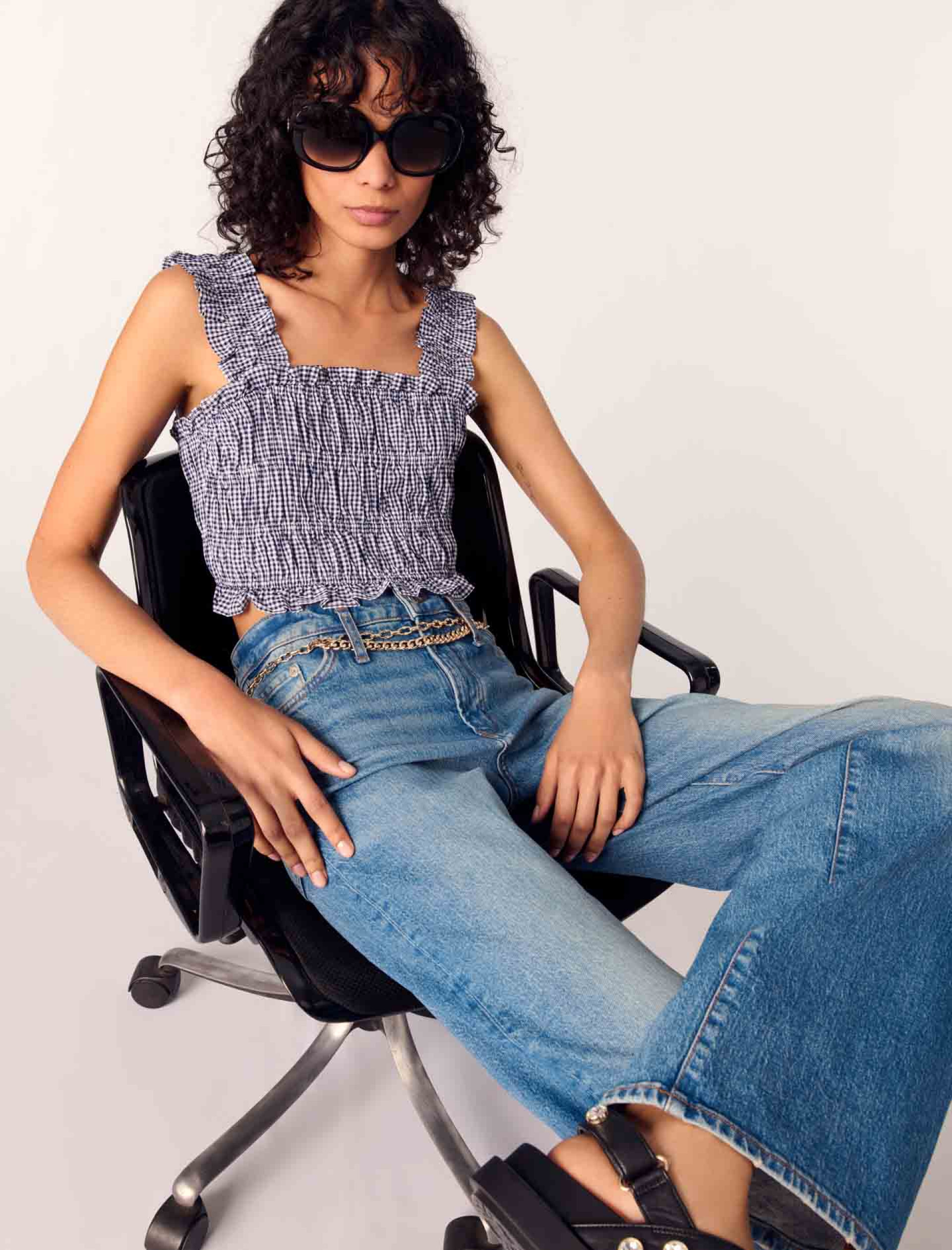 Женский топ в клетку виши Женский топ в клетку виши