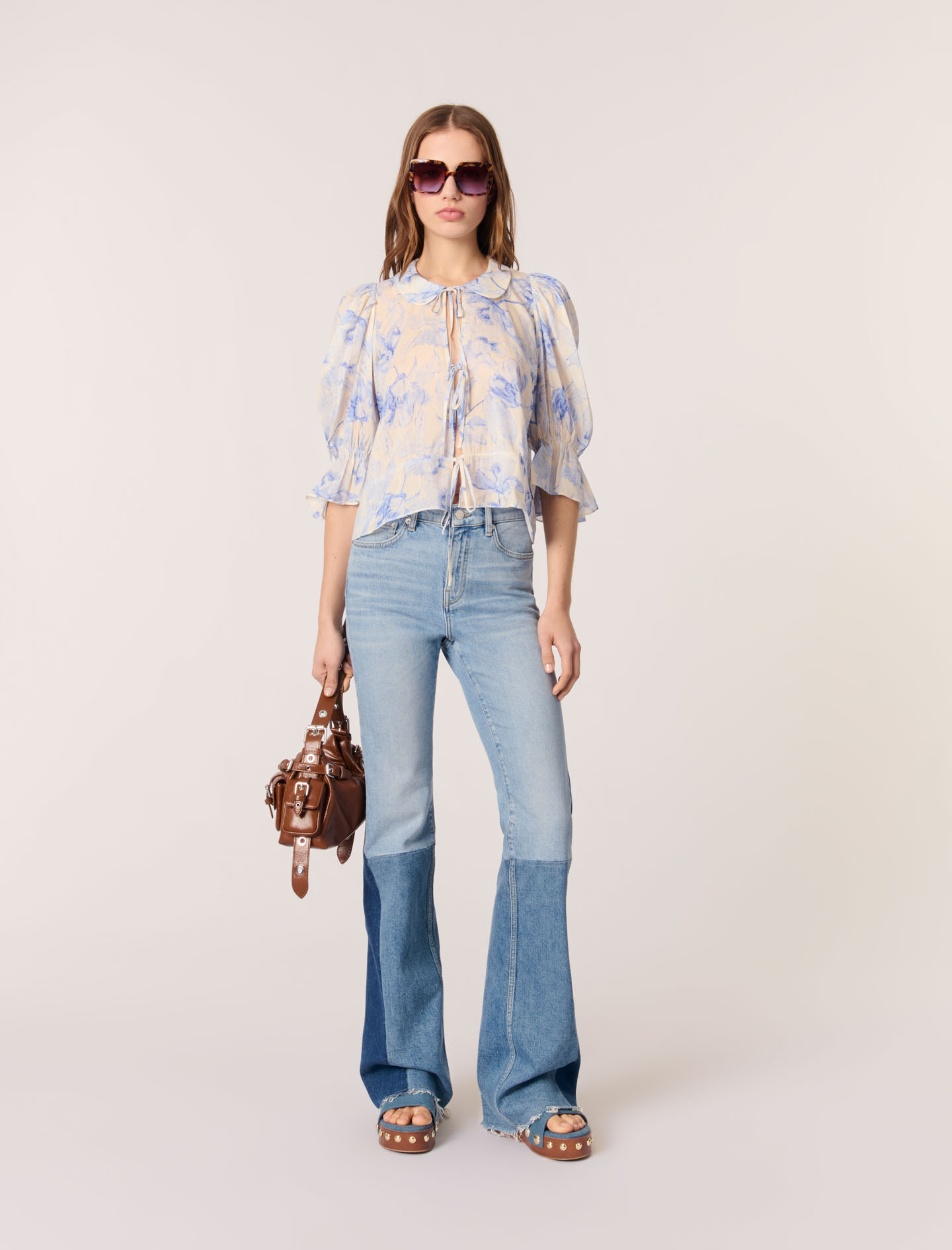 Женская блуза с цветочным принтом