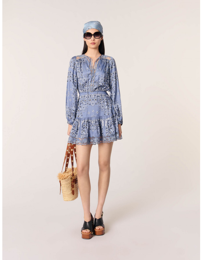 Женское короткое платье с принтом