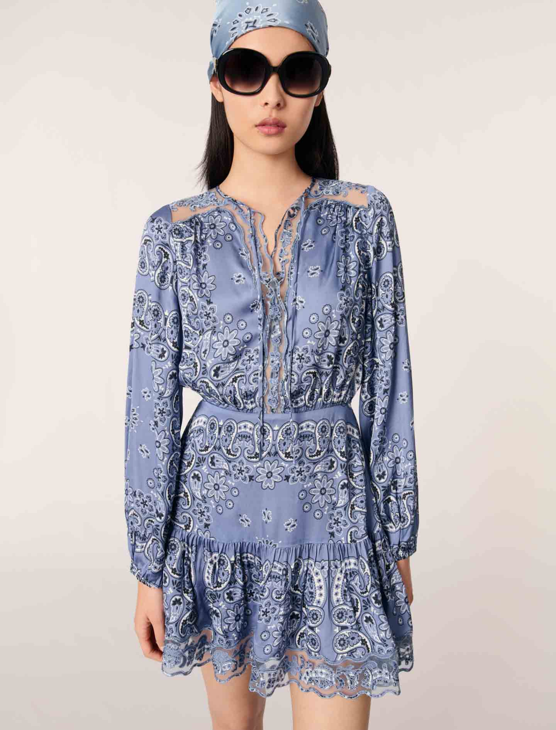 Женское короткое платье с принтом