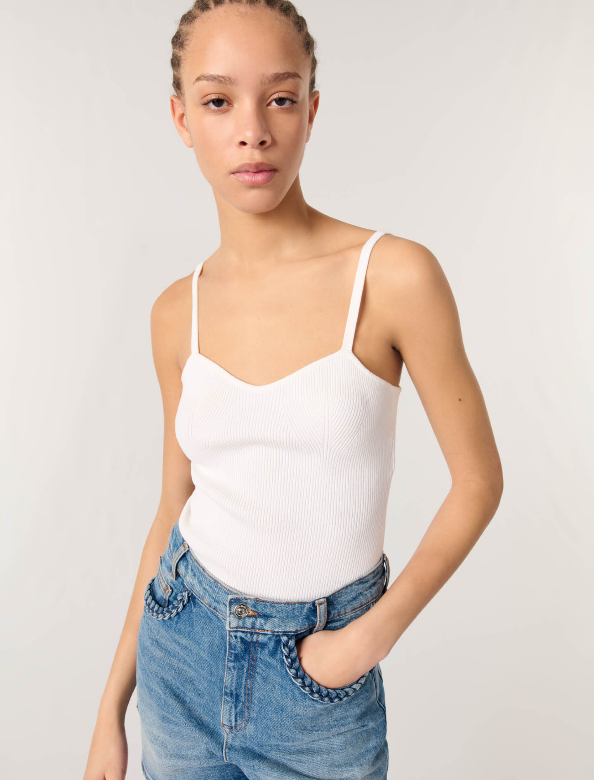 Женский трикотажный топ в рубик