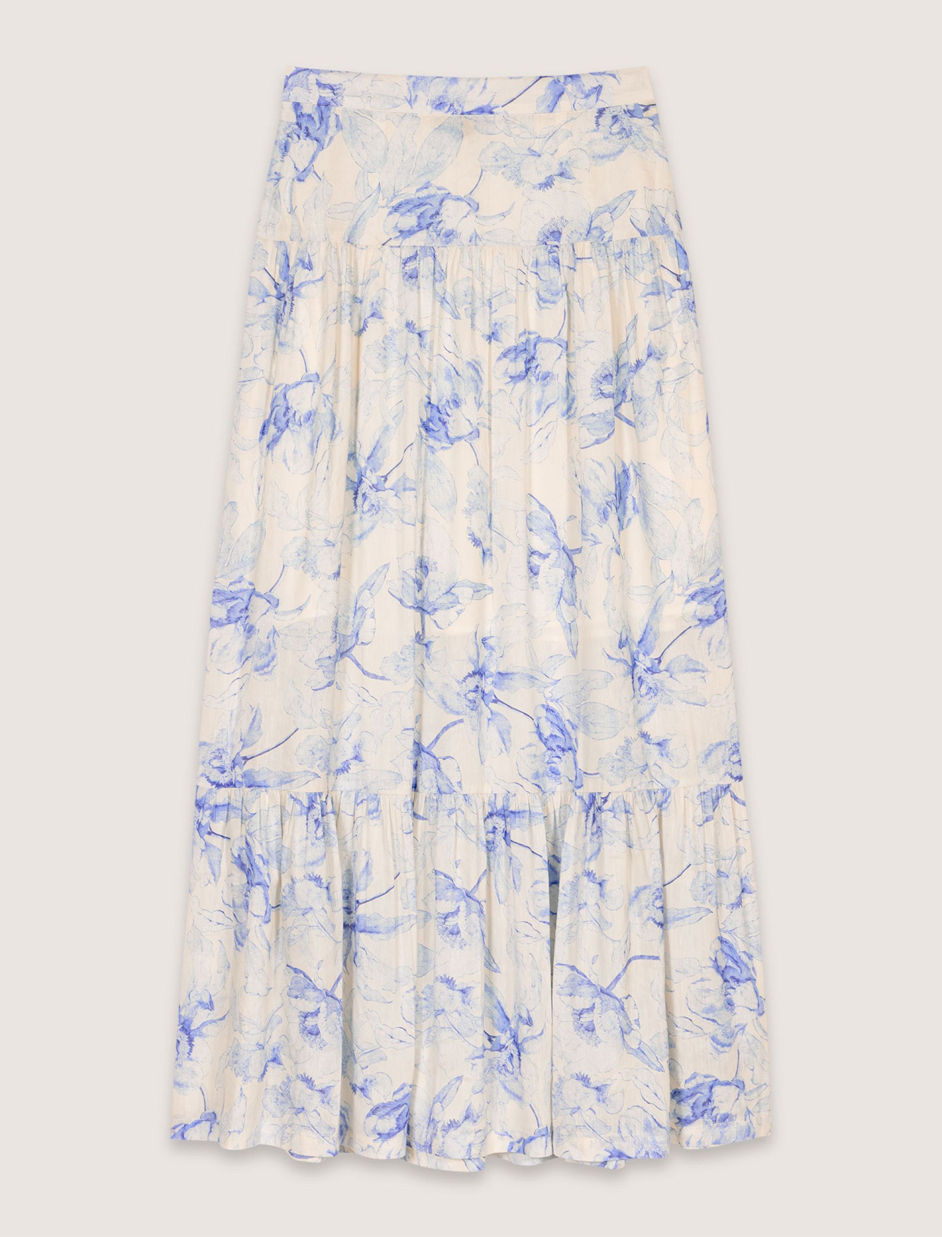 Жіноча довга спідниця з квітковим принтом