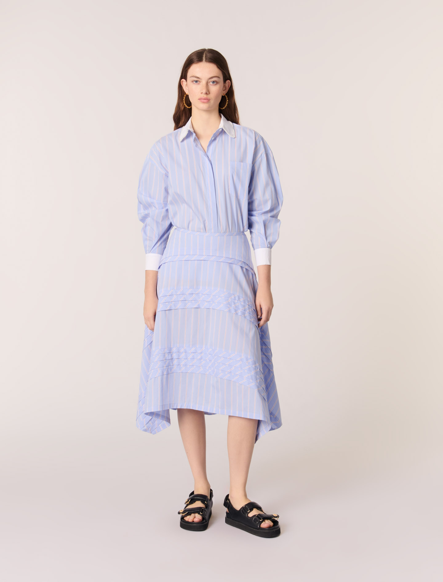 Жіноча довга спідниця в смужку