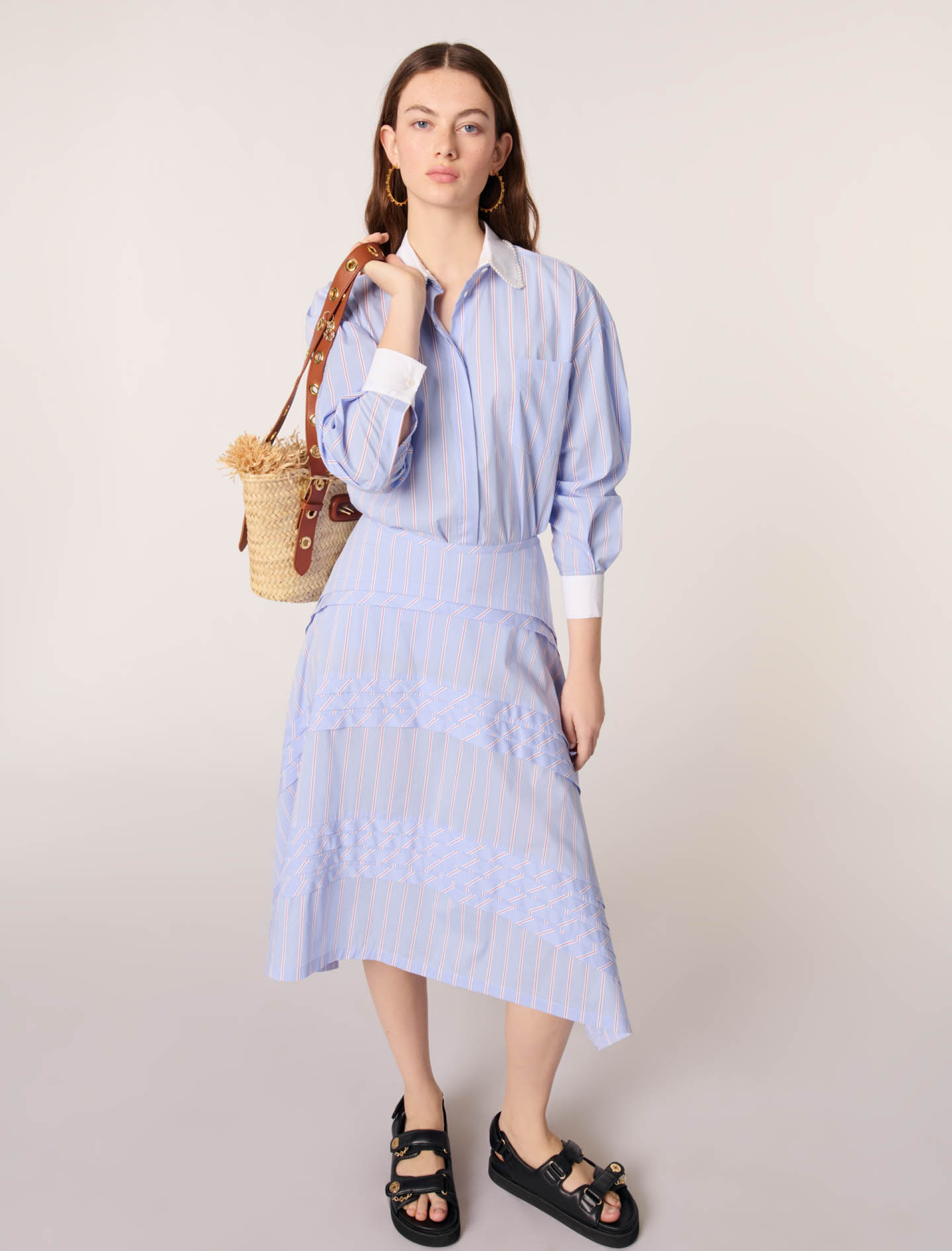 Жіноча довга спідниця в смужку