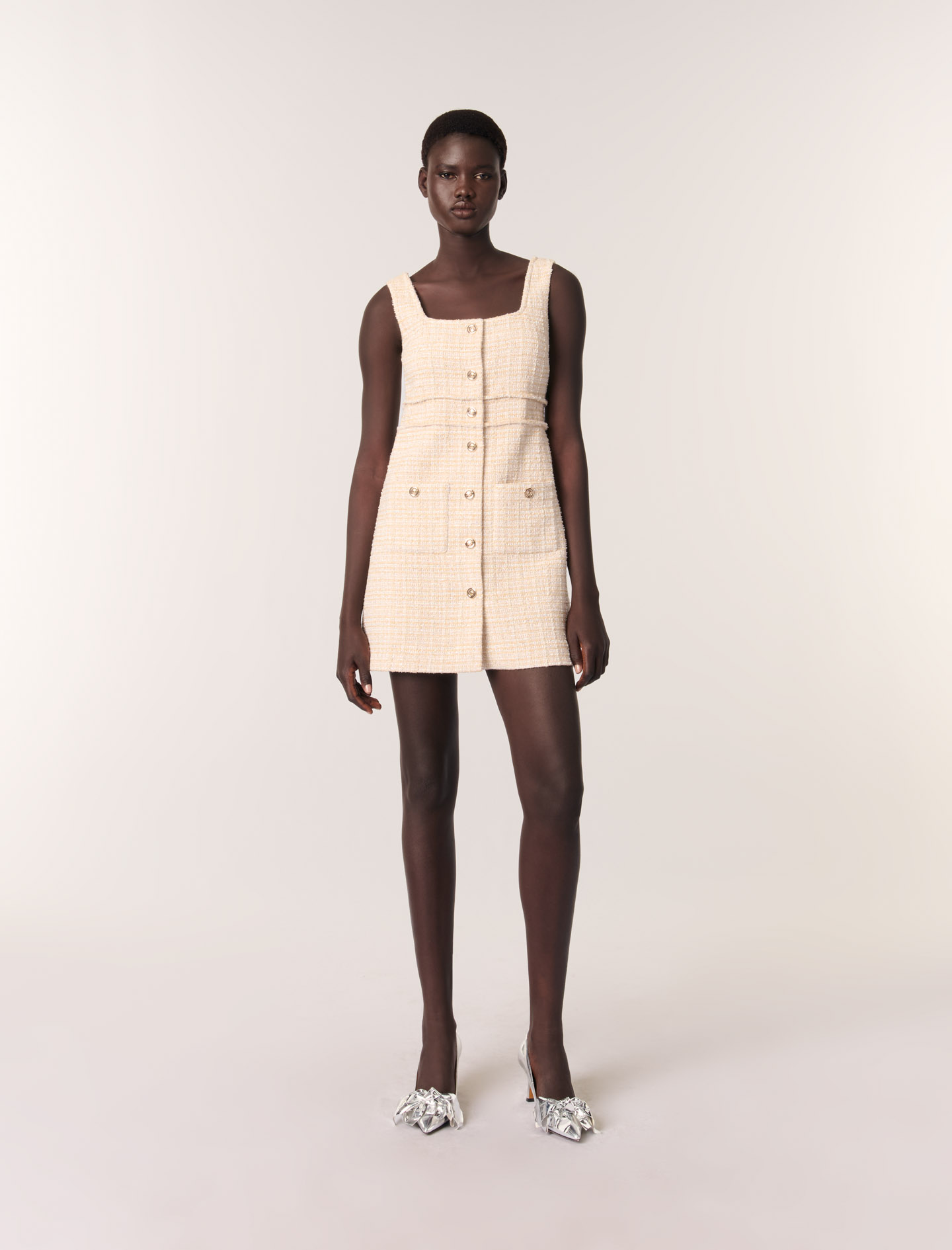 Жіноча коротка твідова сукня