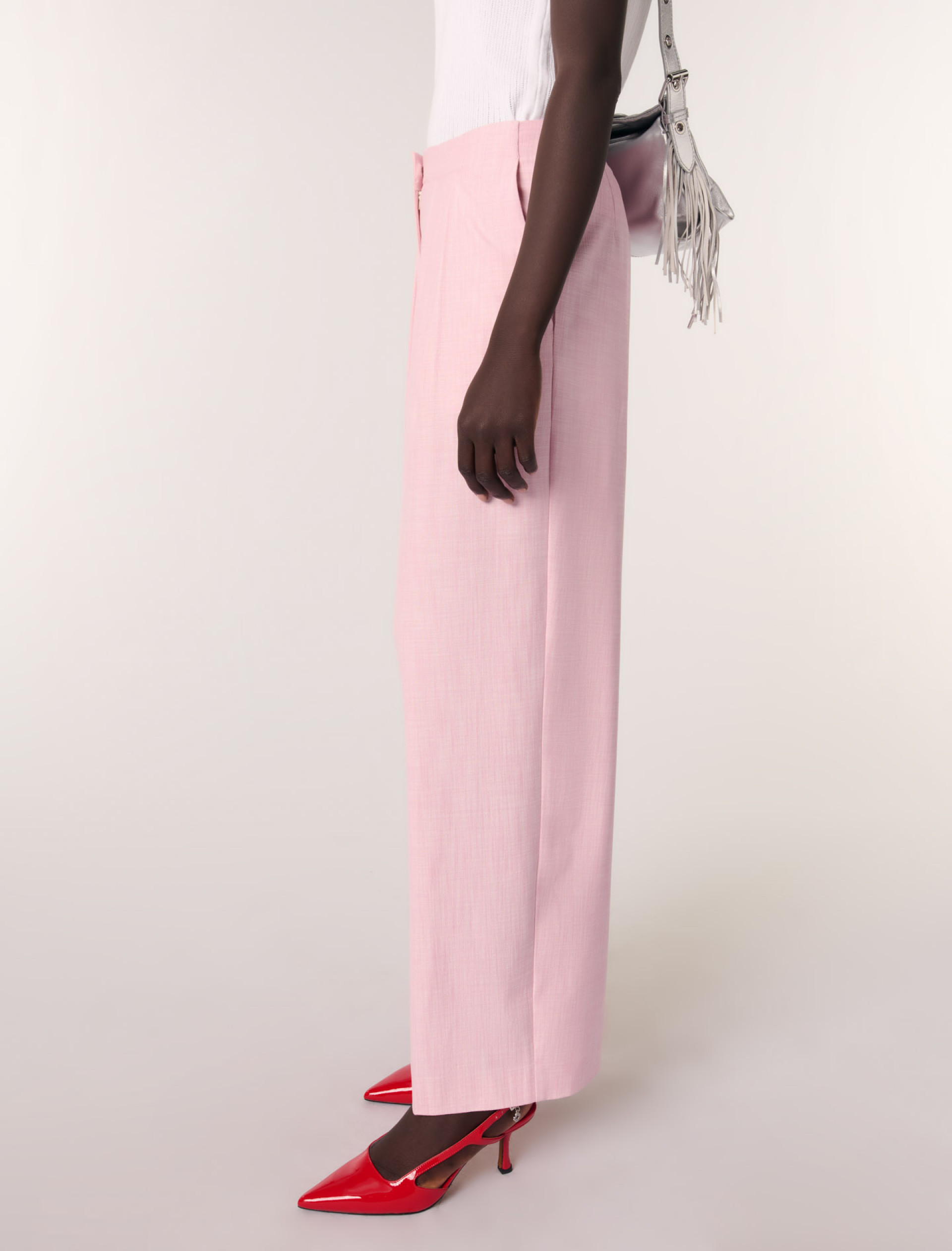 Женские широкие брюки со складками