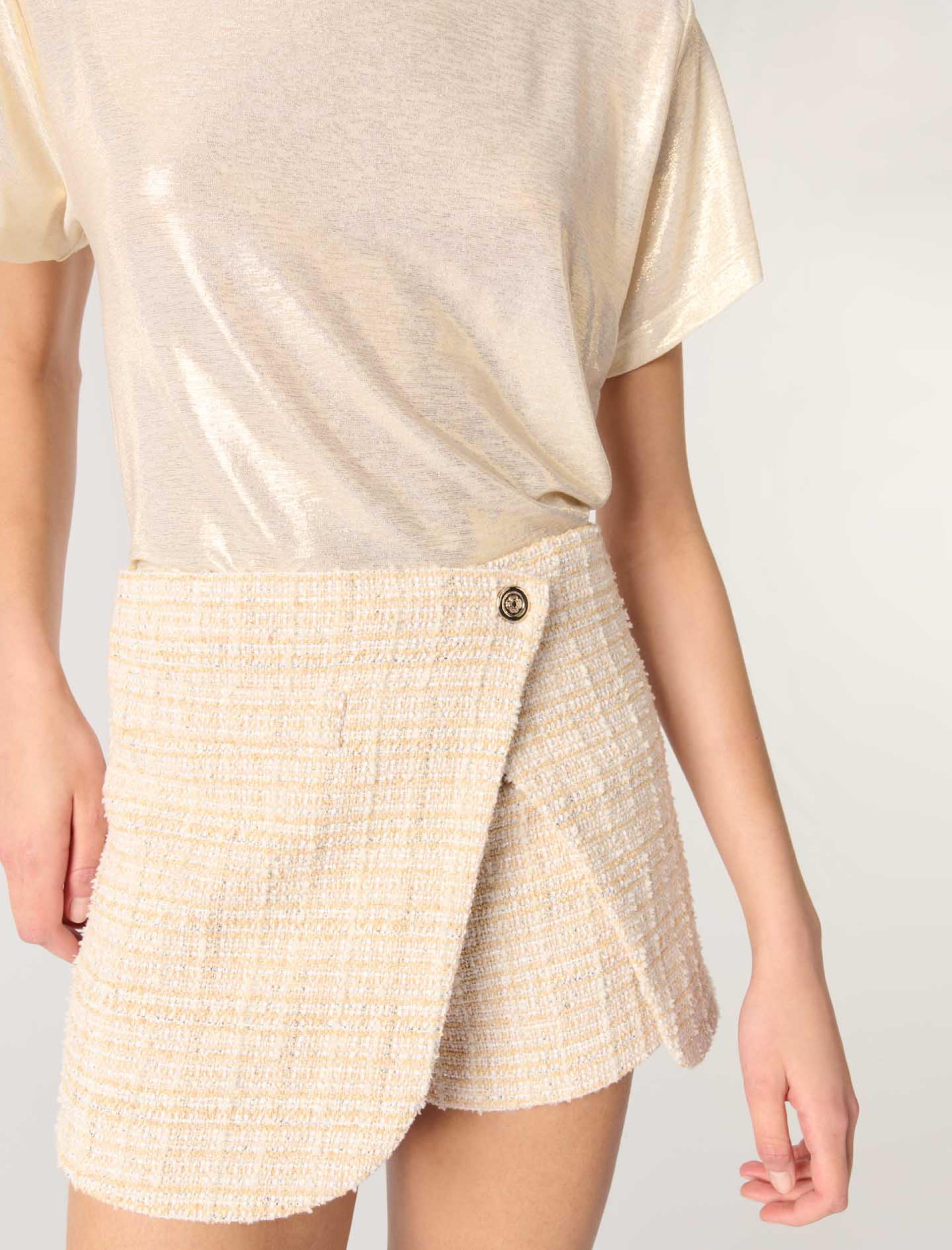 Жіночі твідові шорти з ефектом trompe l'oeil