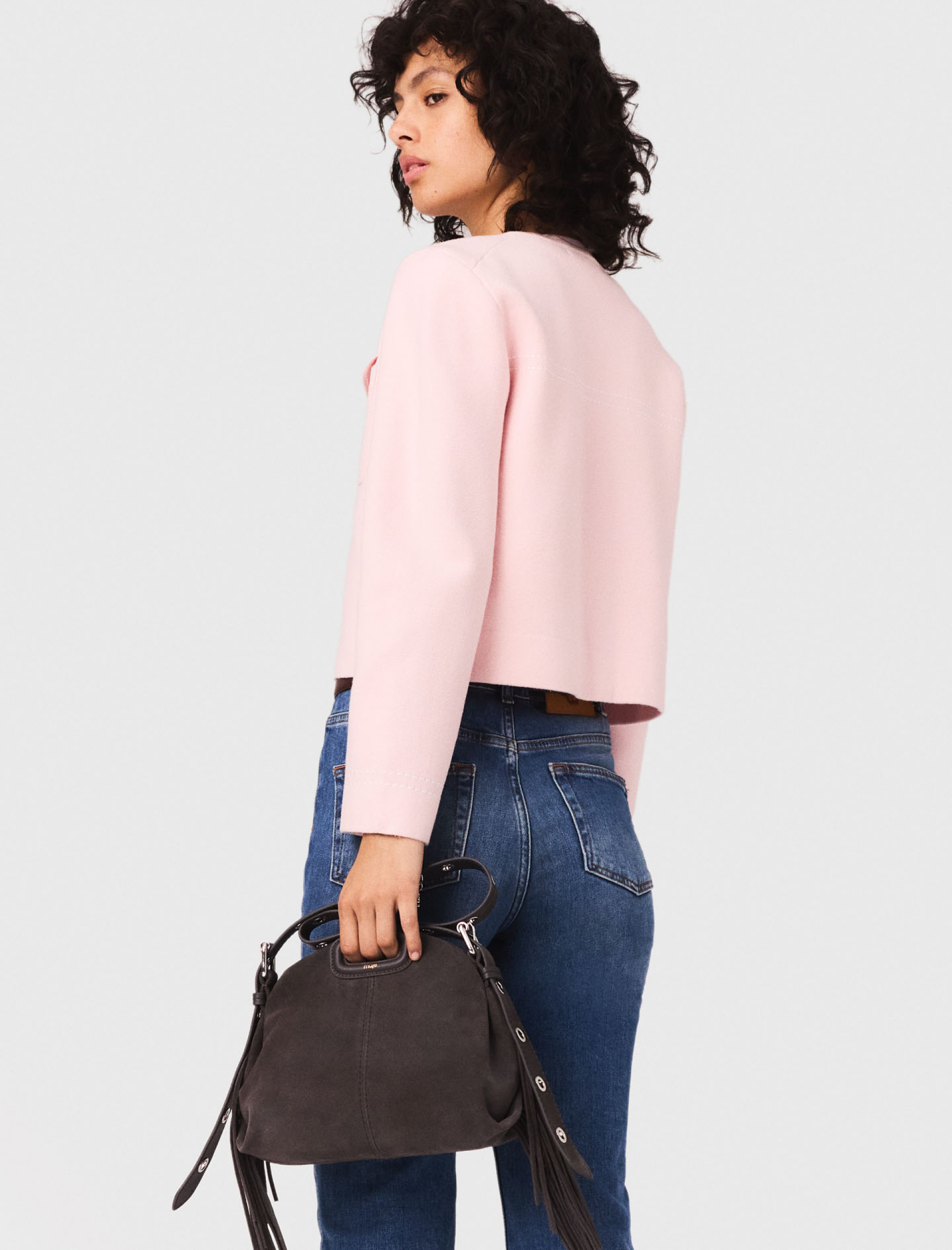 Жіночий рожевий кардиган з оздобленням Жіночий рожевий кардиган з оздобленням