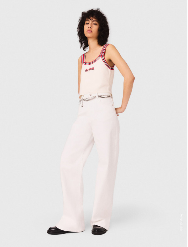 Женский вязаный укороченный топ