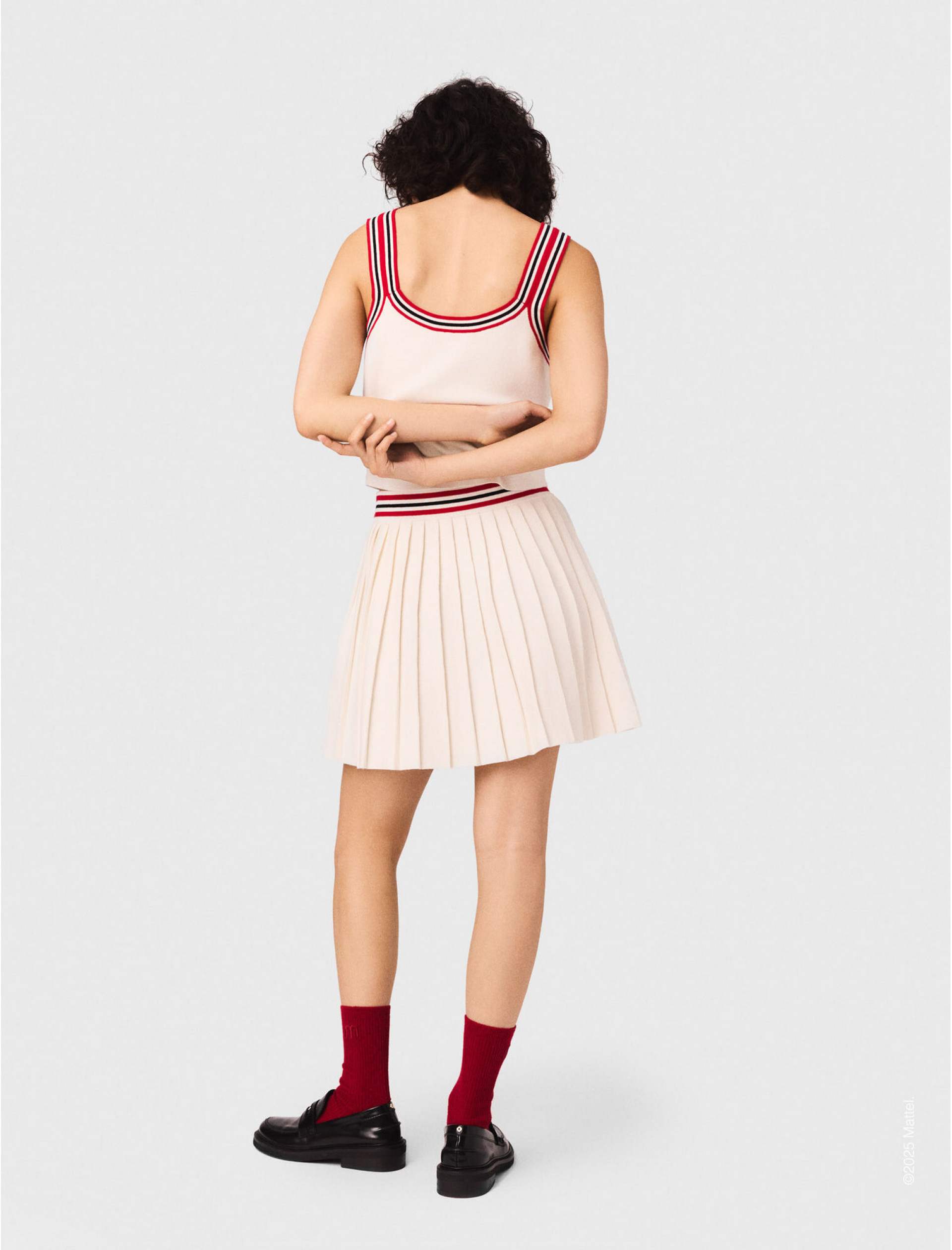 Женская плиссированная вязаная юбка