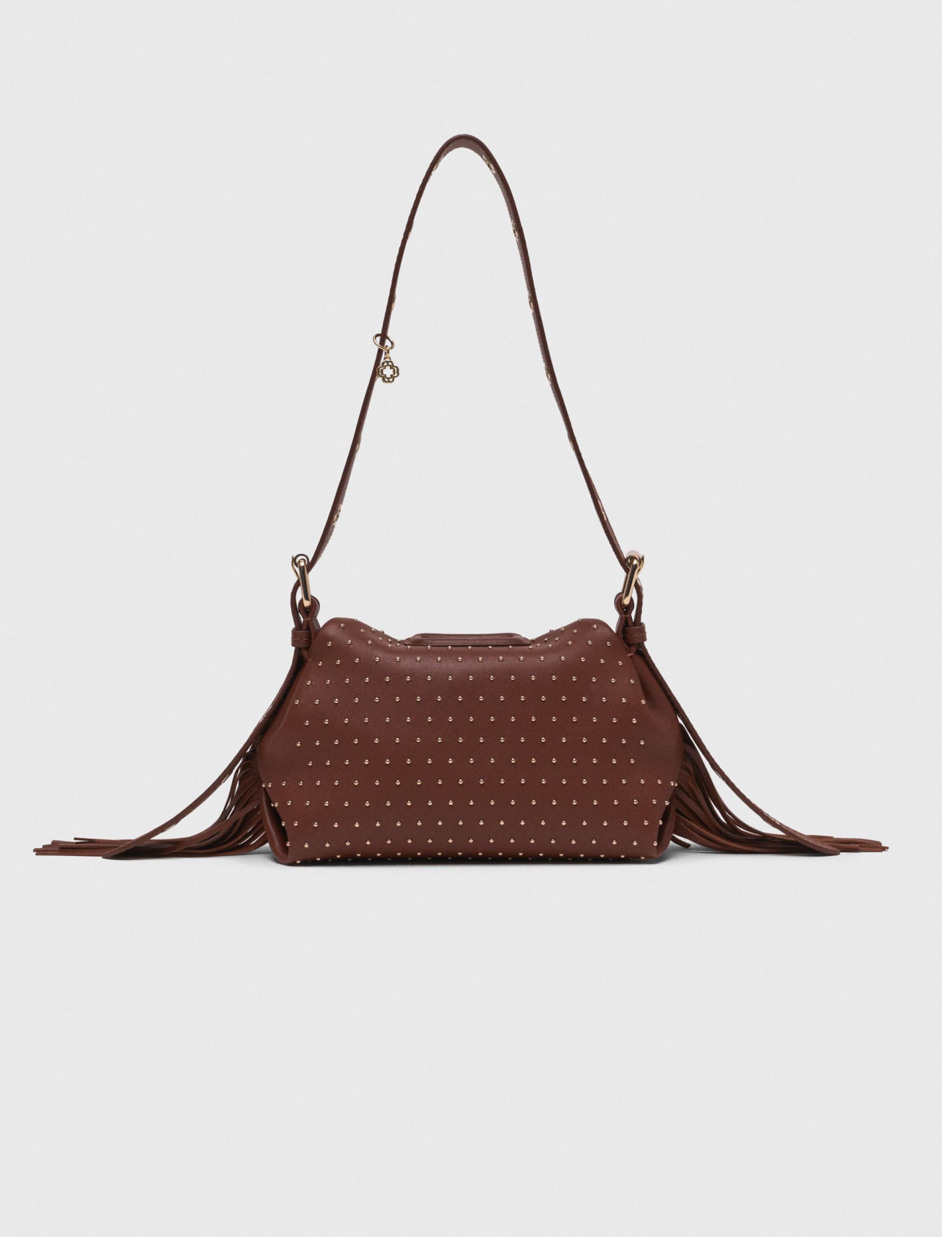Жіноча коричнева сумка Miss M mini з заклепками