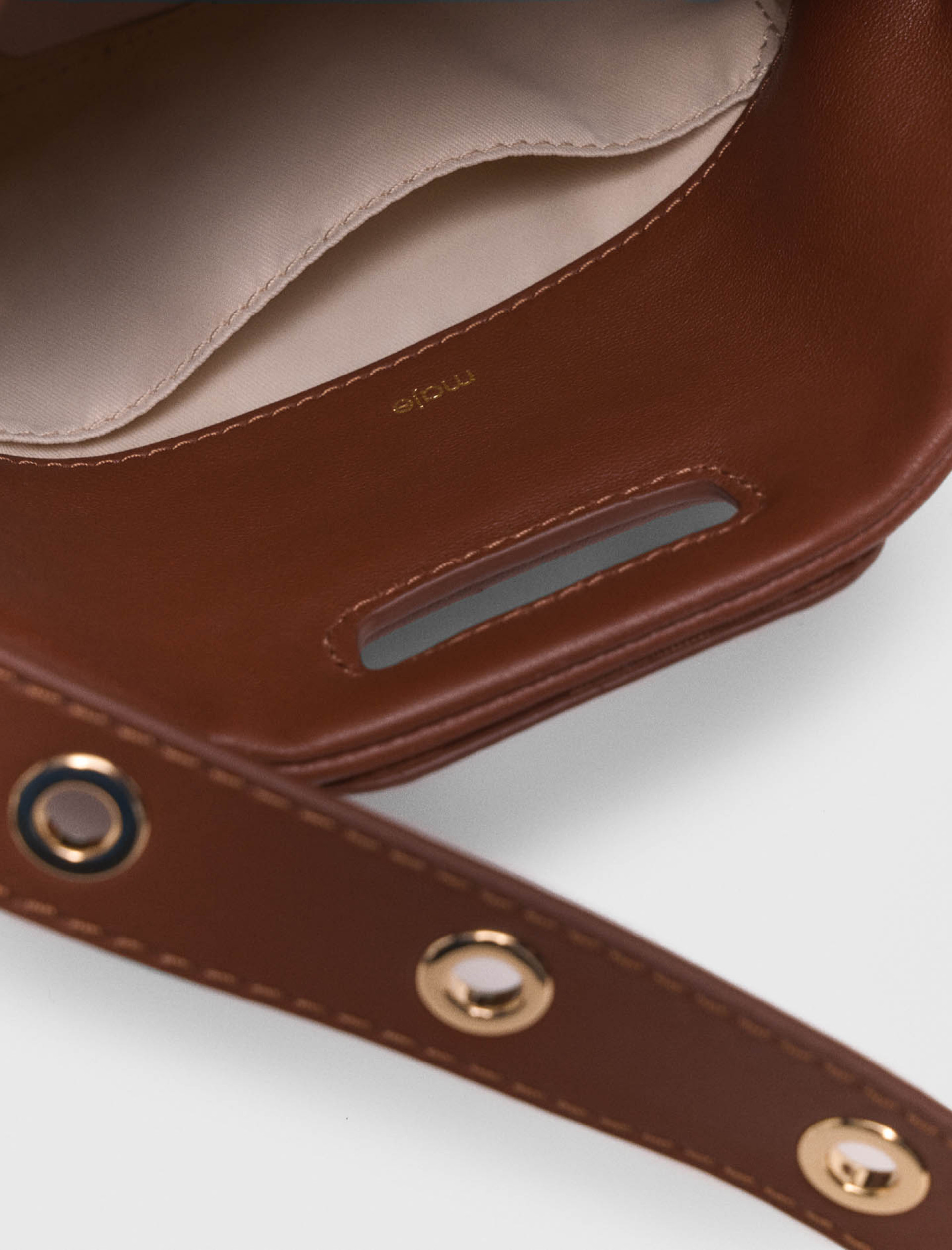 Жіноча коричнева сумка Miss M mini з заклепками