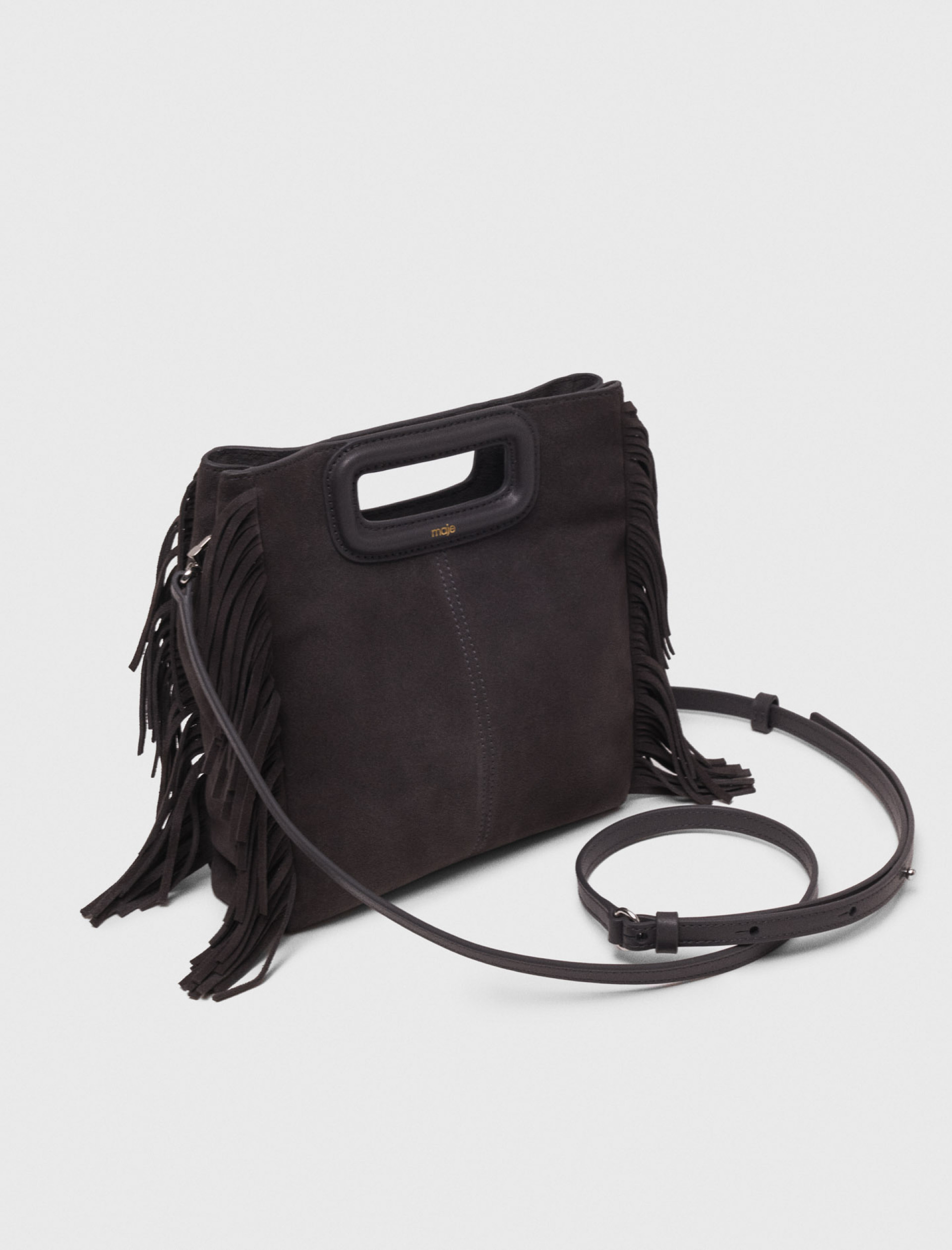 Женская серая замшевая сумка Maje M