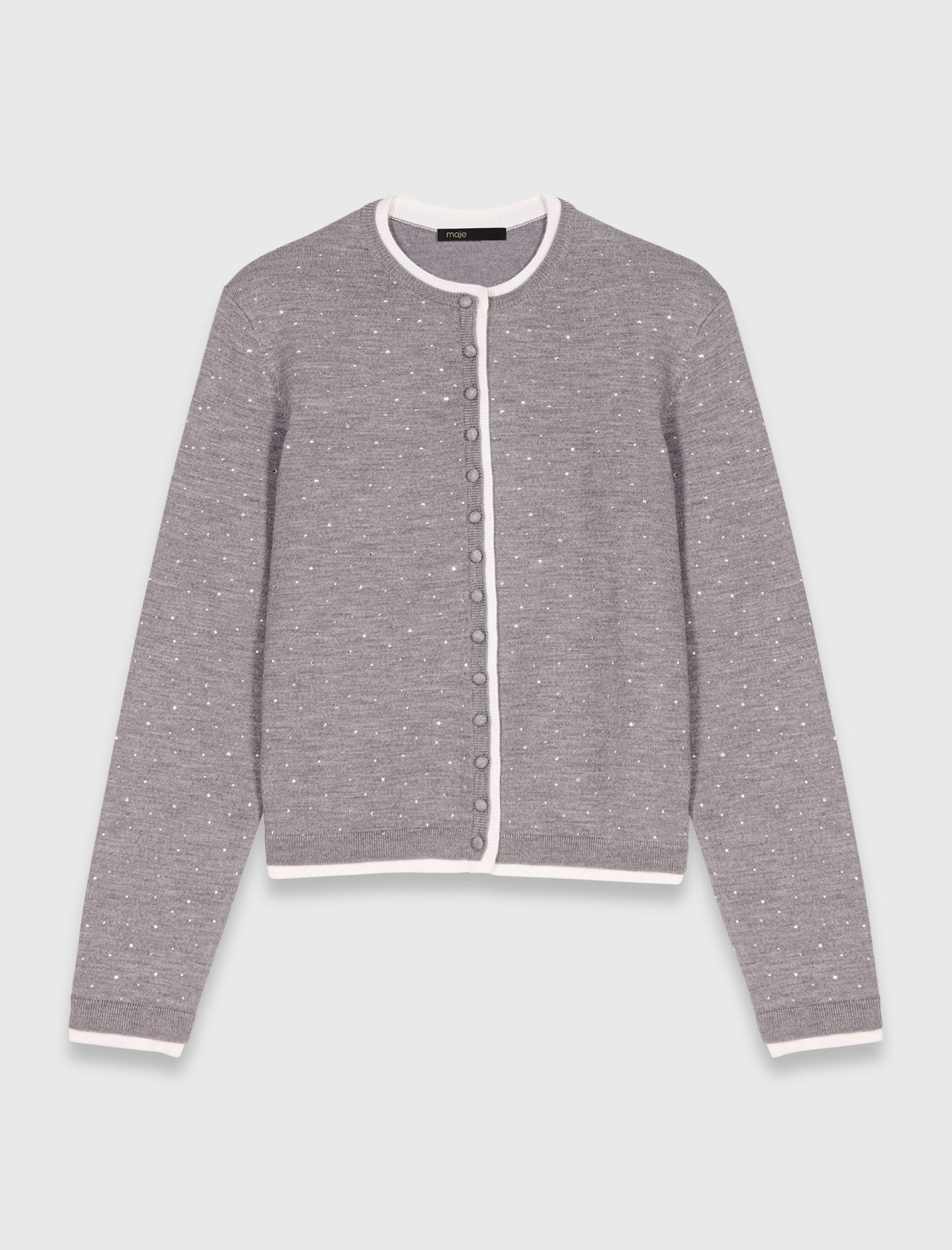 Жіночий кардиган із 100% вовни зі стразами