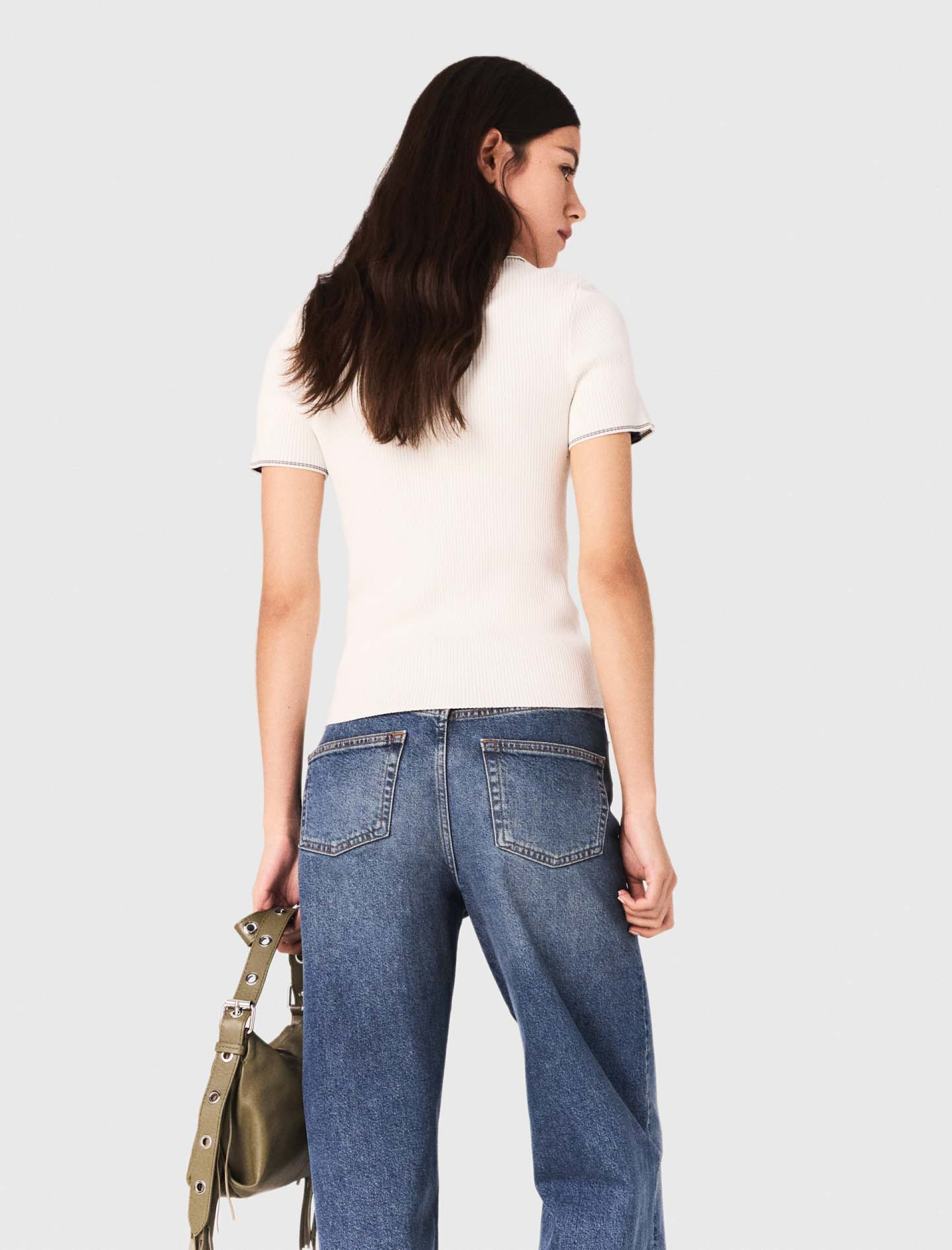 Женская молочная футболка-поло Женская молочная футболка-поло