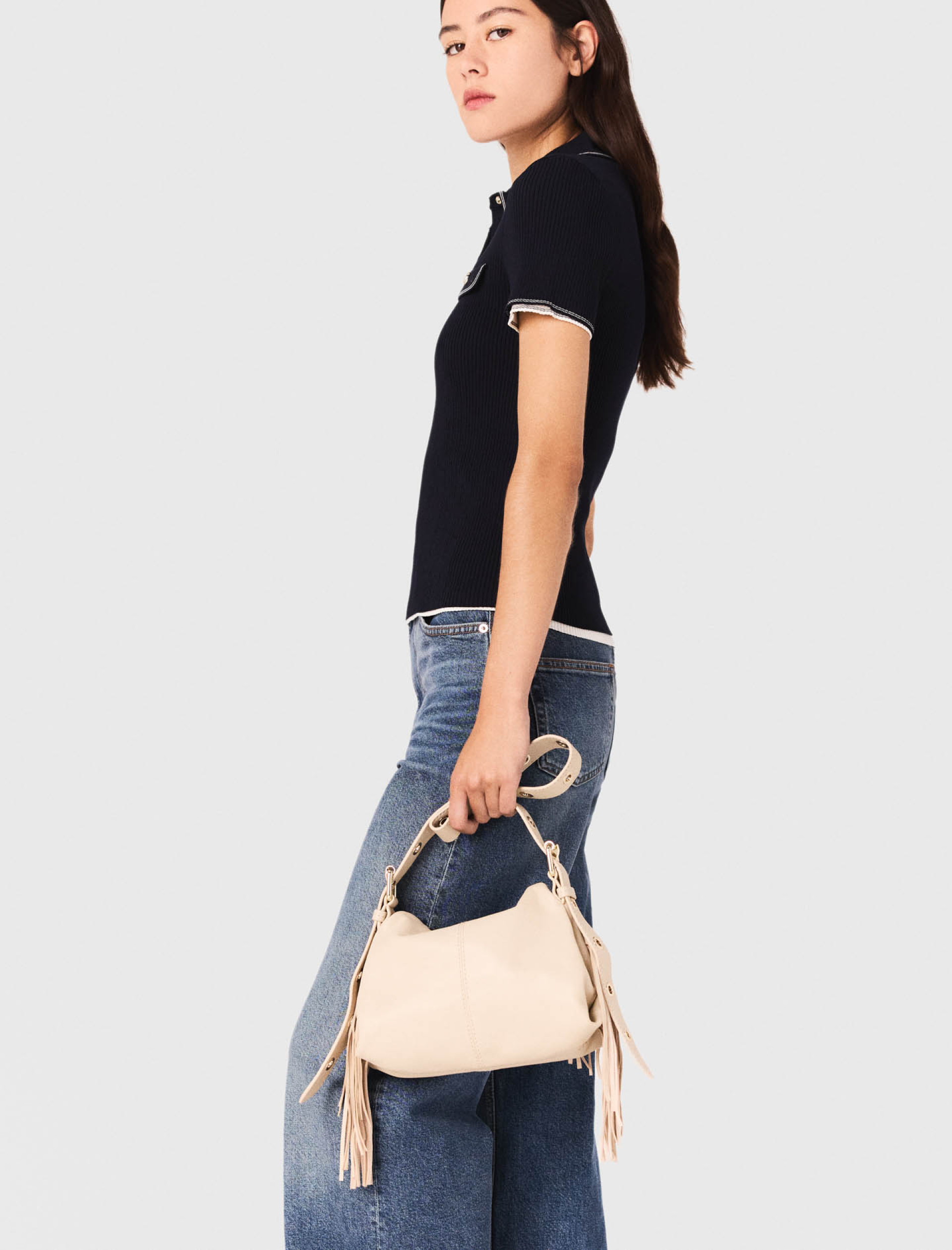 Жіноча синя футболка-поло