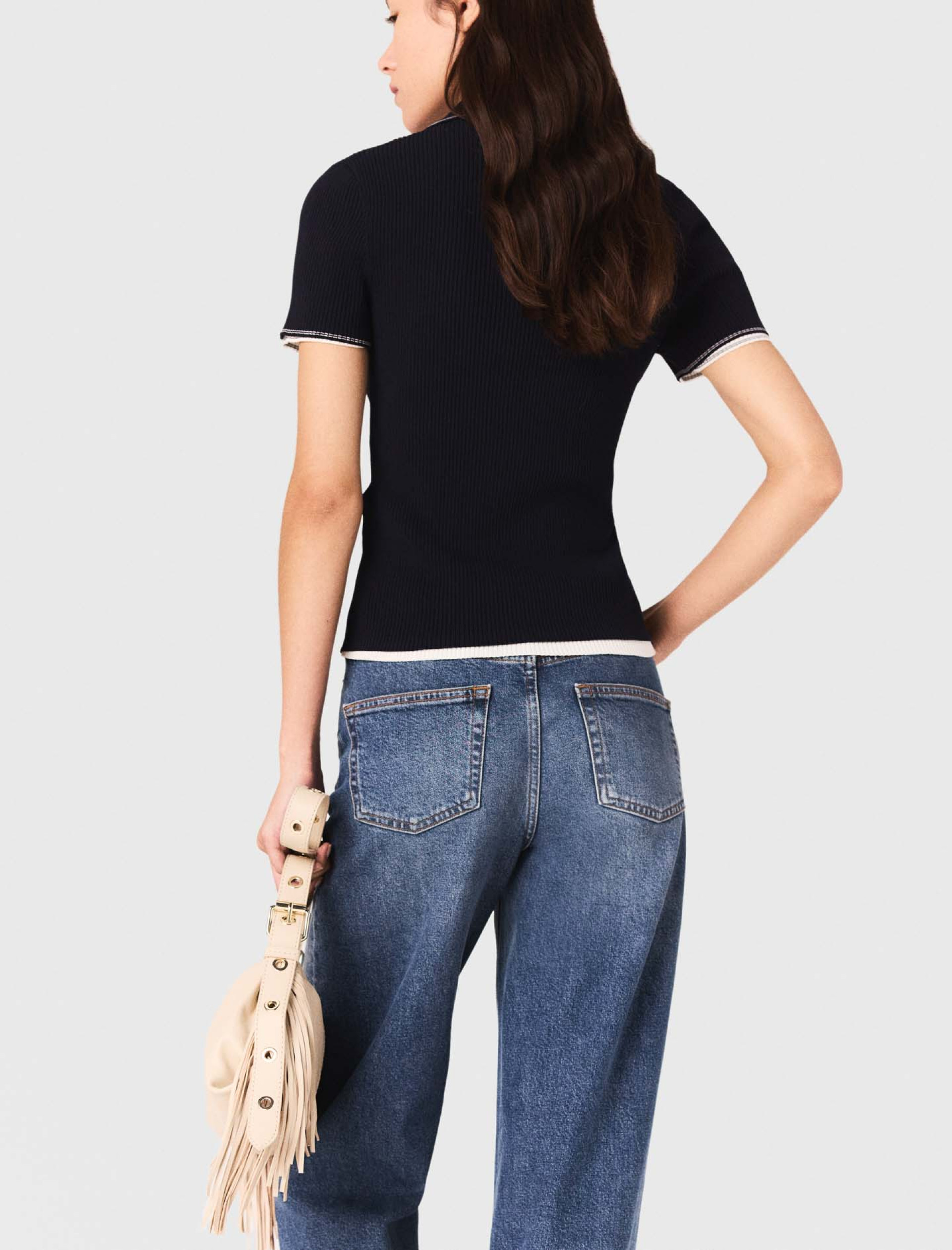 Жіноча синя футболка-поло