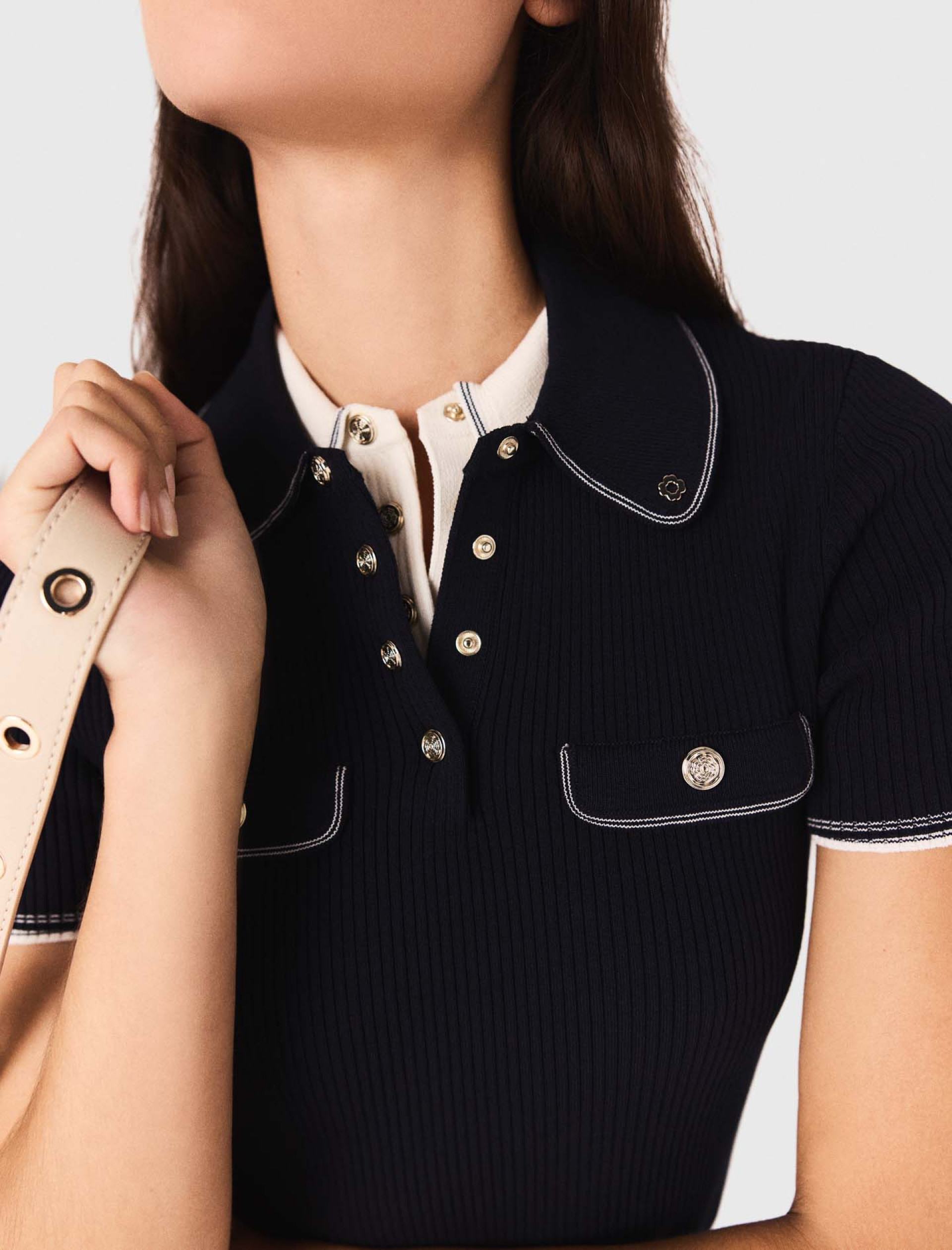 Жіноча синя футболка-поло