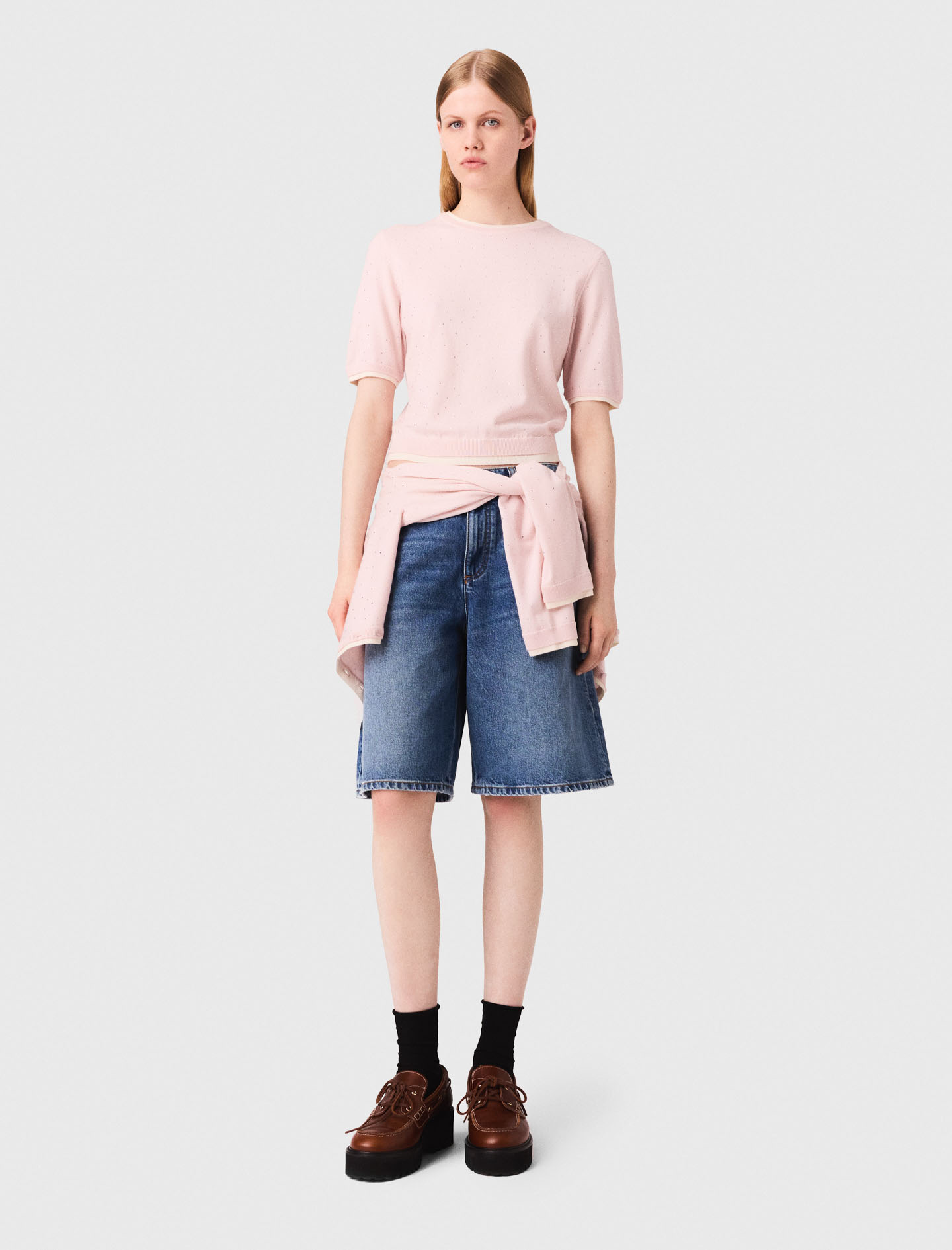 Женский шерстяной джемпер-футболка