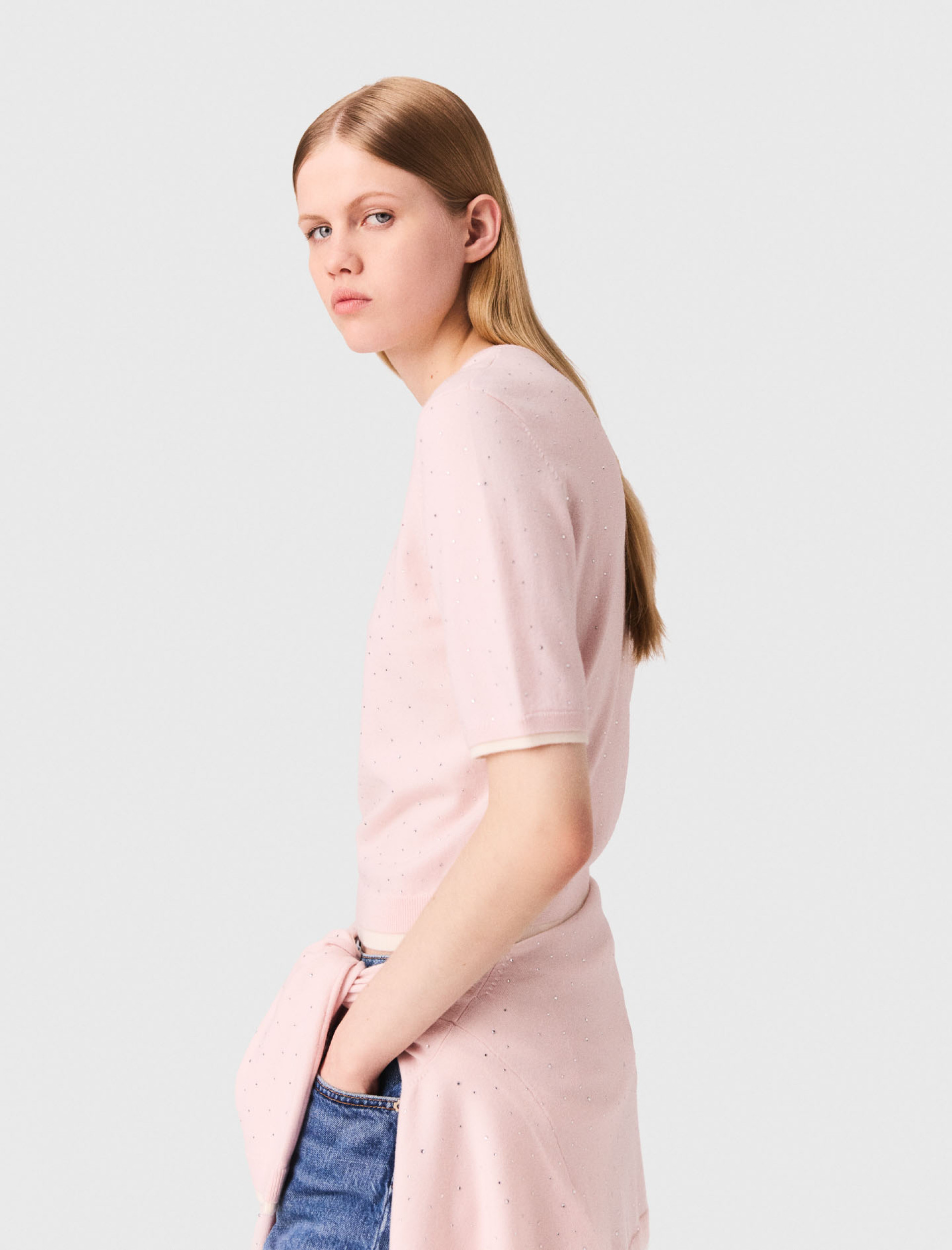 Женский шерстяной джемпер-футболка