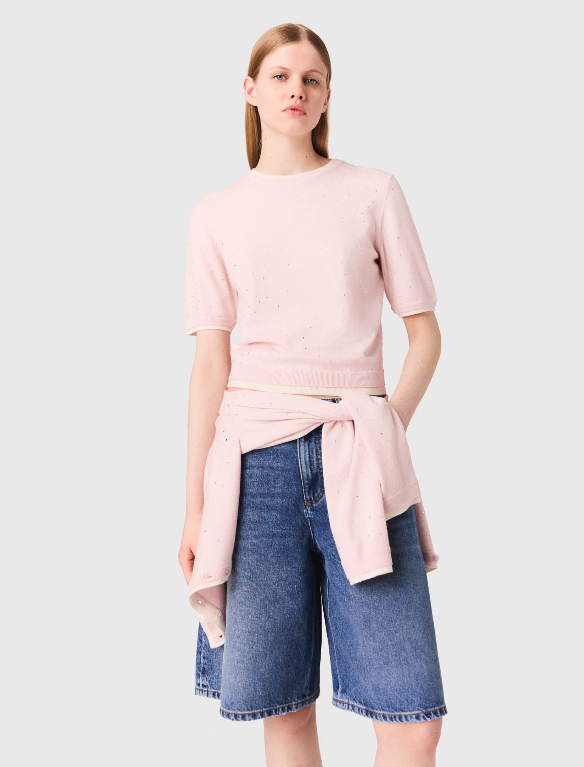 Женский шерстяной джемпер-футболка