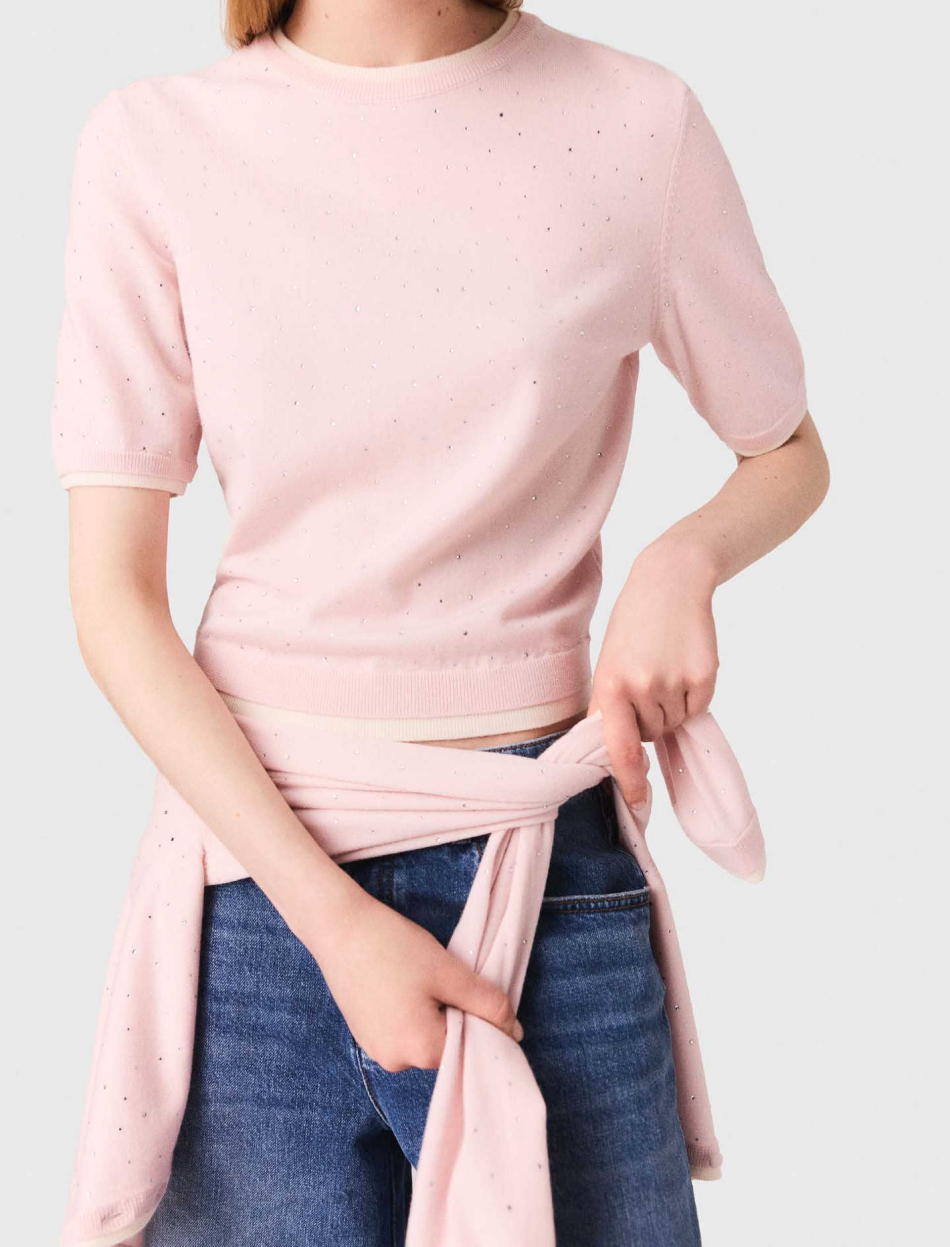 Женский шерстяной джемпер-футболка