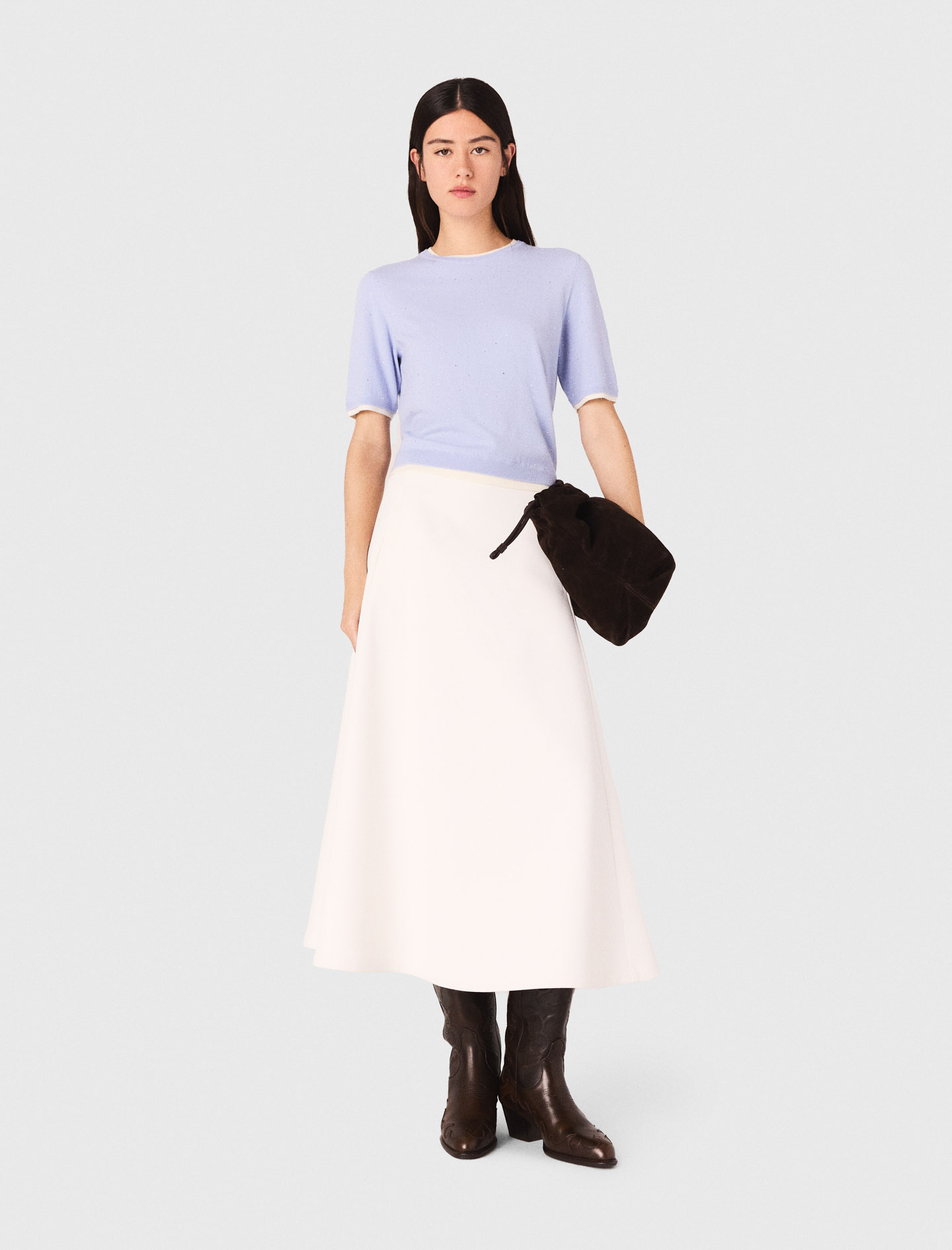 Женский джемпер из 100% шерсти со стразами