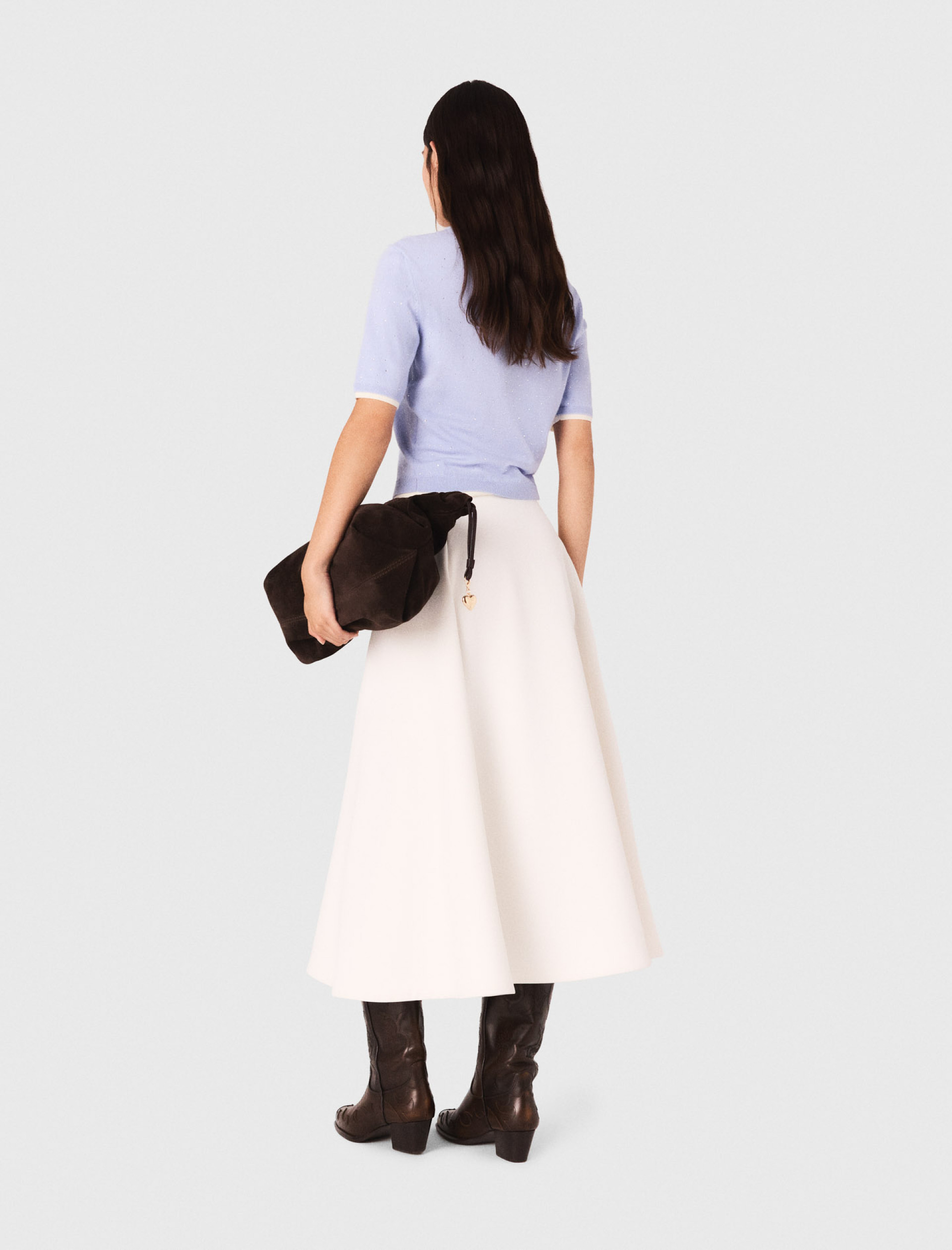 Женский джемпер из 100% шерсти со стразами Женский джемпер из 100% шерсти со стразами