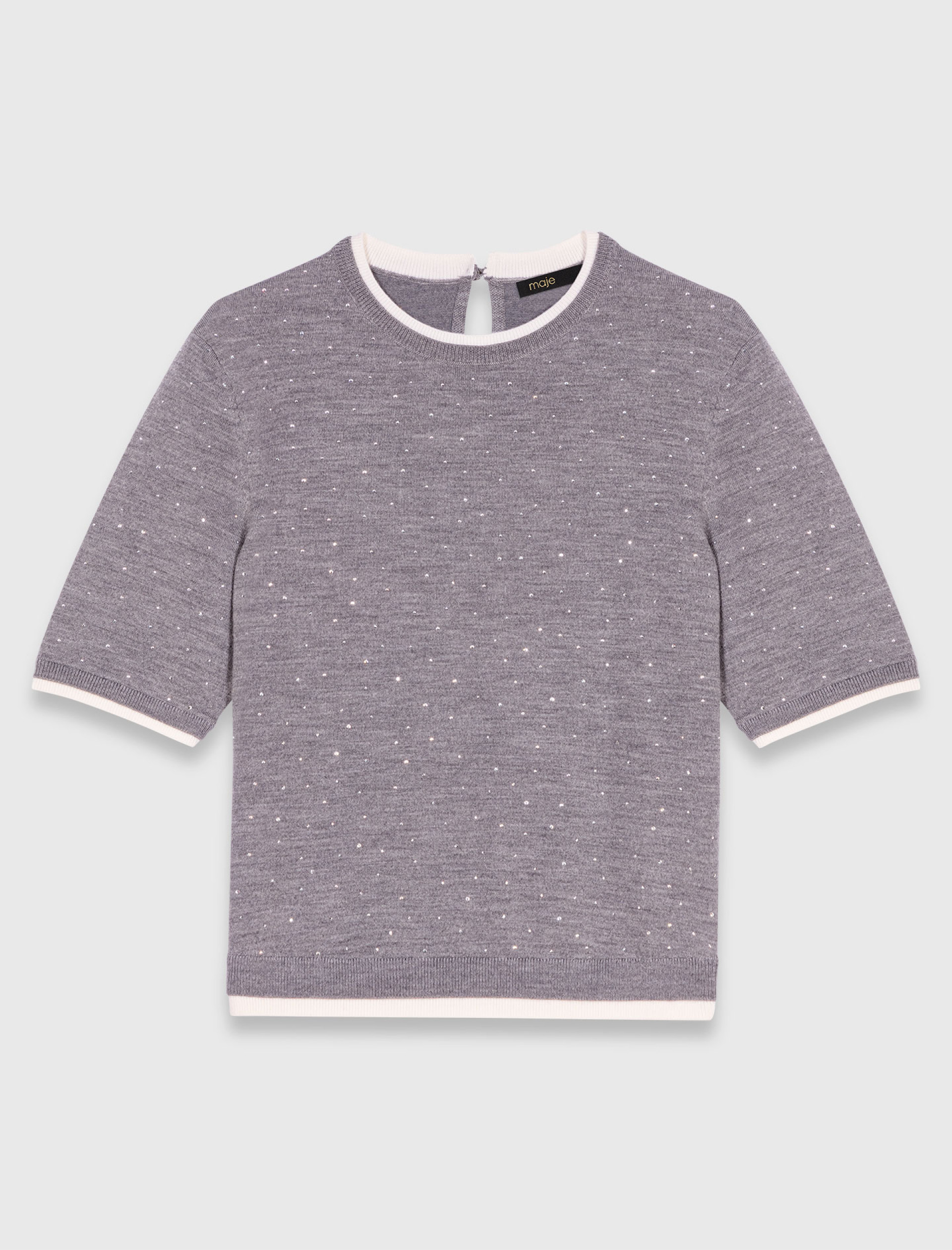 Жіночий джемпер із 100% вовни зі стразами Жіночий джемпер із 100% вовни зі стразами