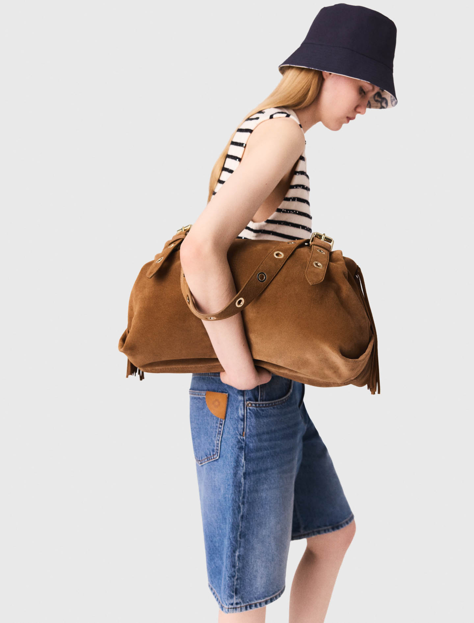 Женский шерстяной полосатый топ