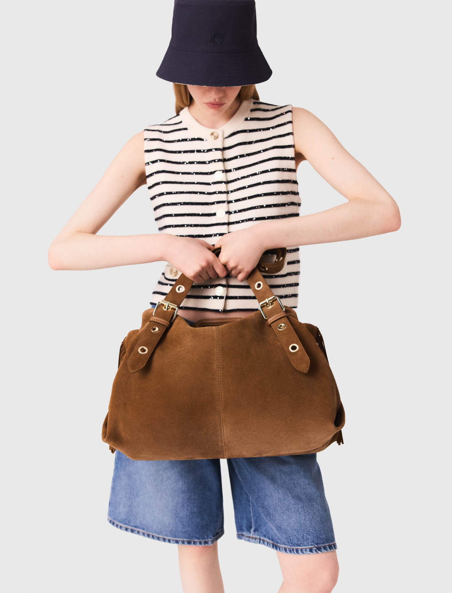 Женский шерстяной полосатый топ