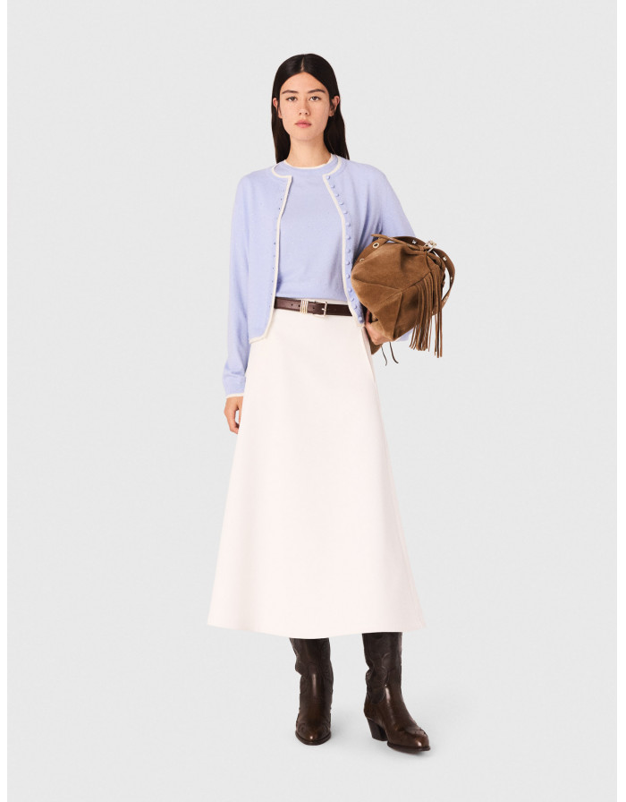 Женский кардиган из 100% шерсти со стразами