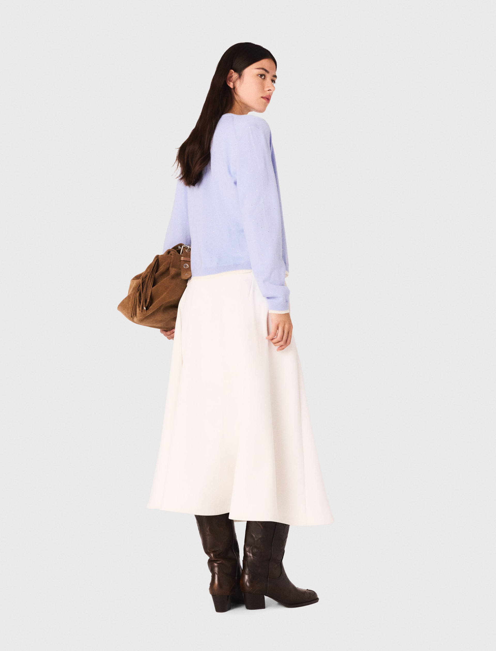 Жіночий кардиган із 100% вовни зі стразами