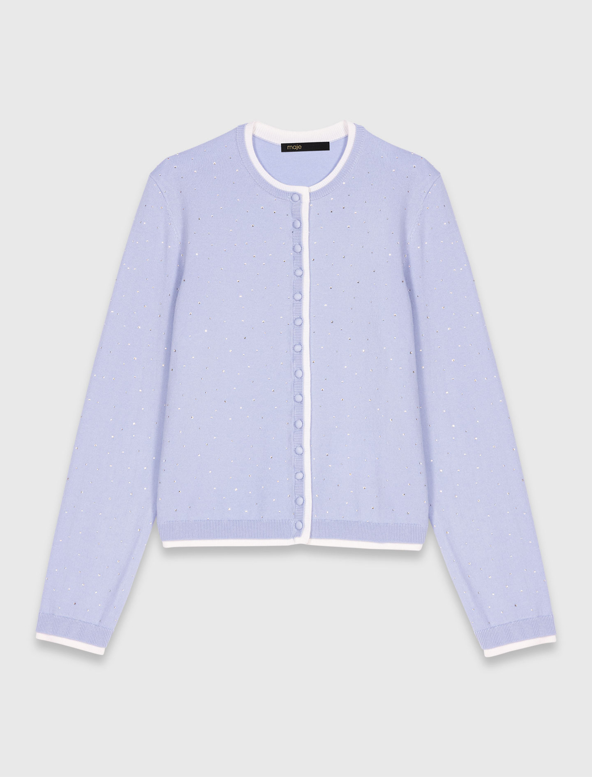 Жіночий кардиган із 100% вовни зі стразами