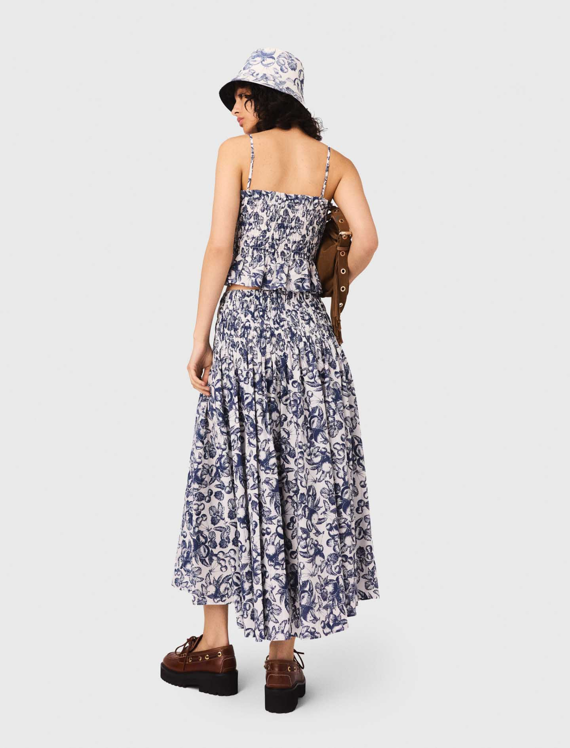 Женская длинная юбка с фруктовым принтом Женская длинная юбка с фруктовым принтом