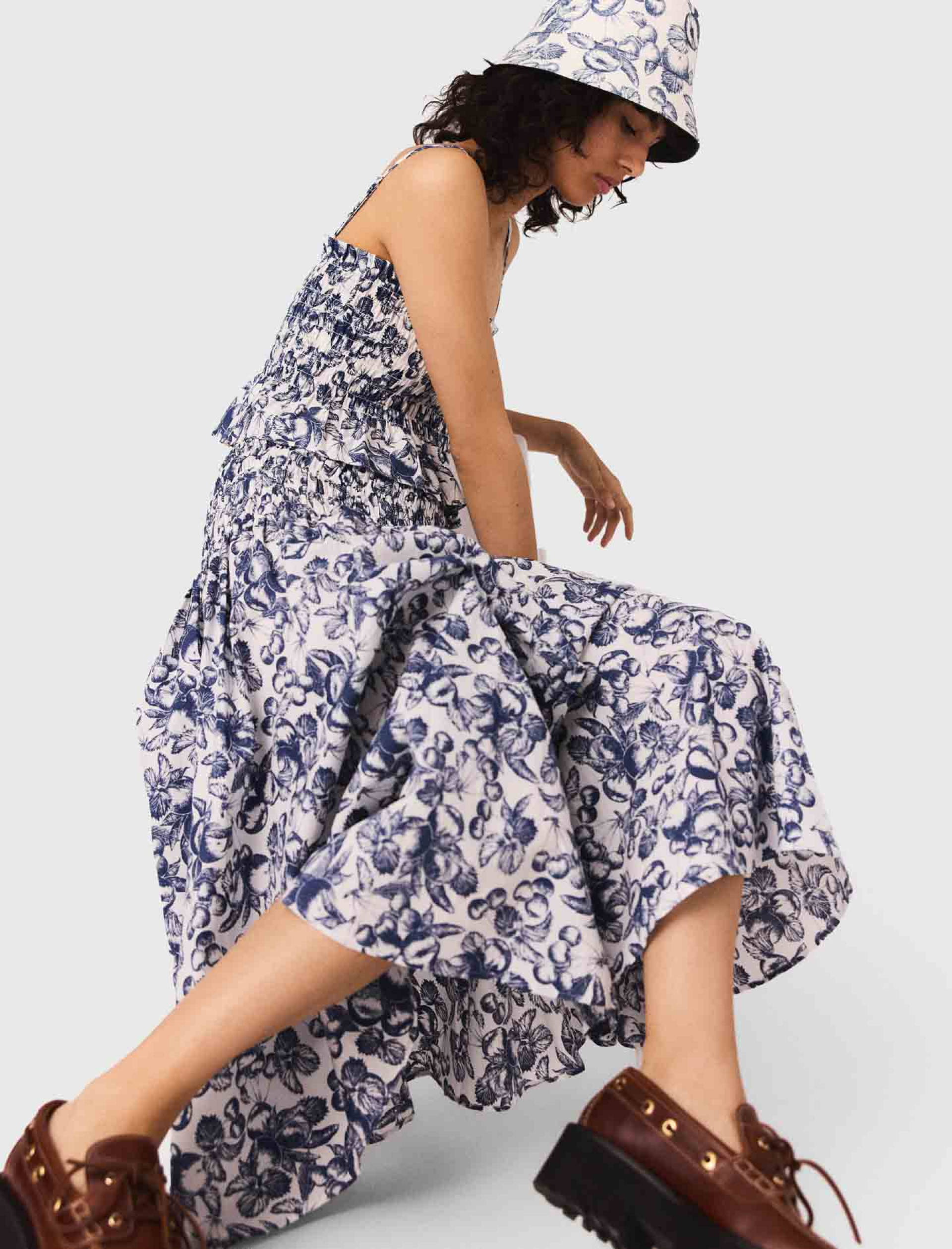 Женская длинная юбка с фруктовым принтом Женская длинная юбка с фруктовым принтом