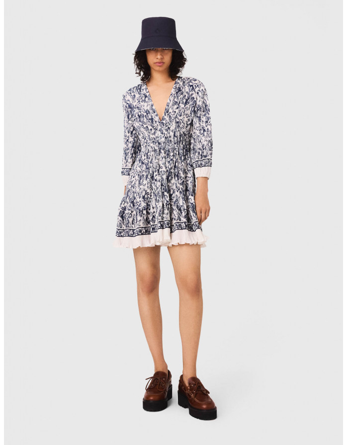 Жіноча сукня з принтом і складками