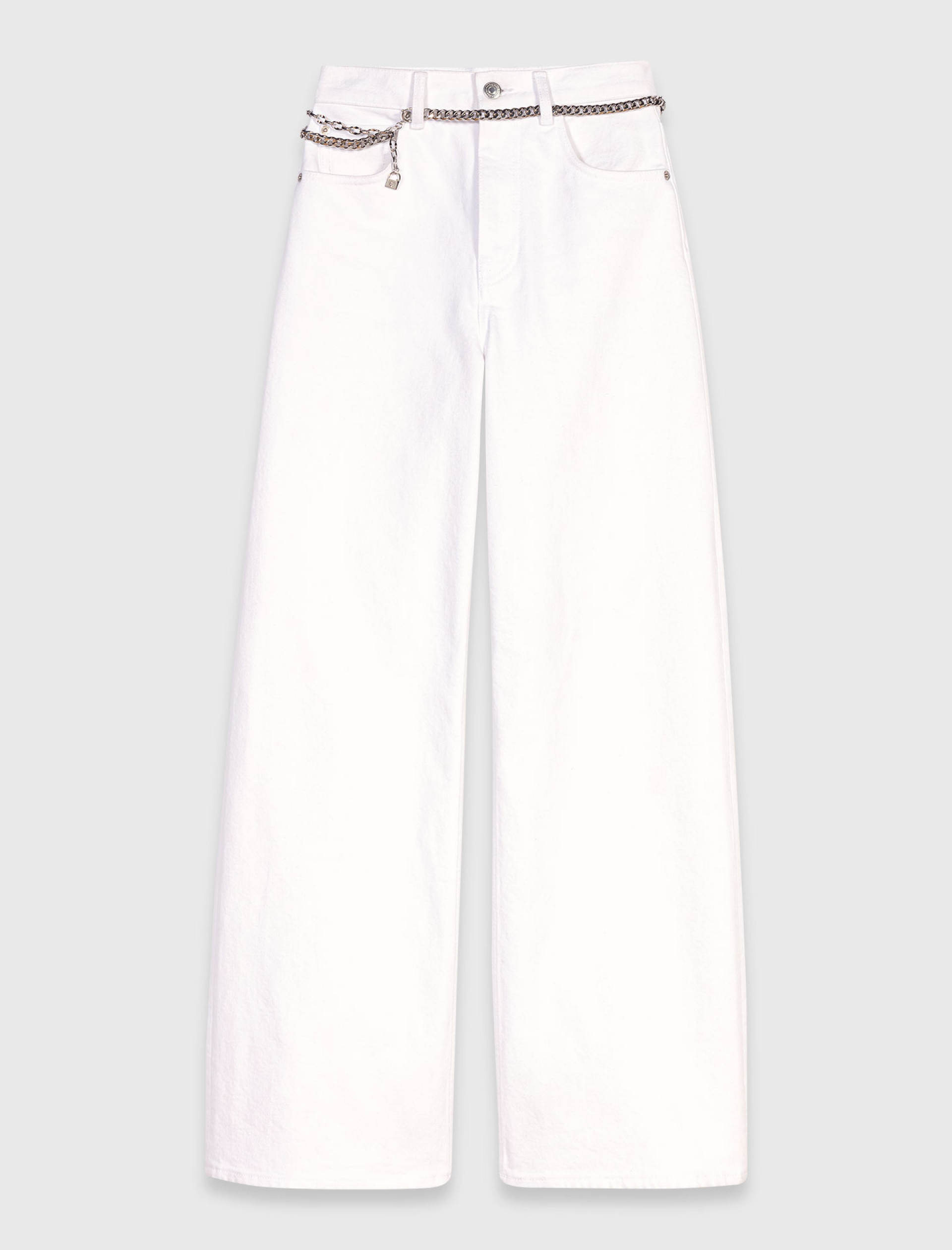 Женские белые широкие джинсы Женские белые широкие джинсы
