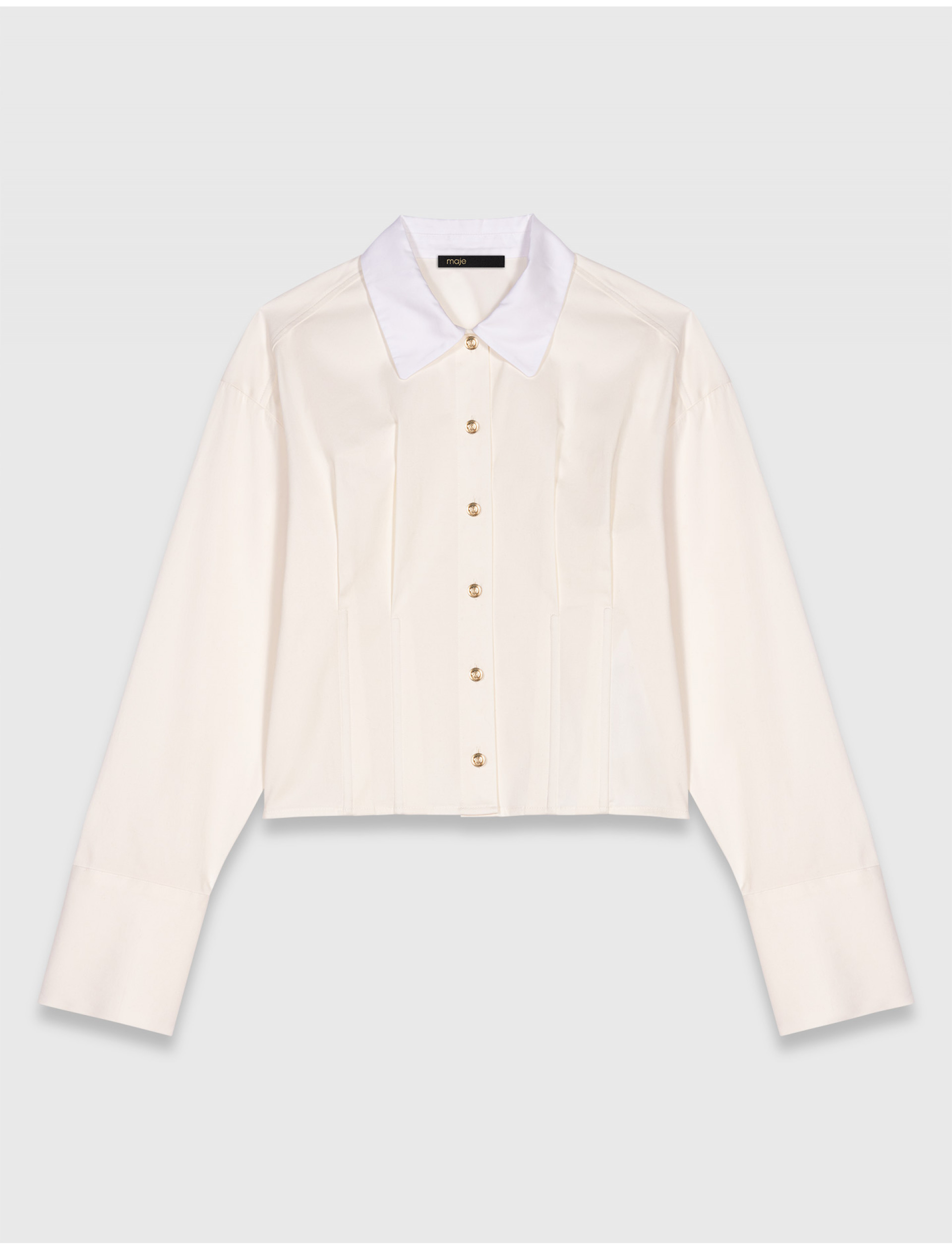 Женская короткая поплиновая рубашка