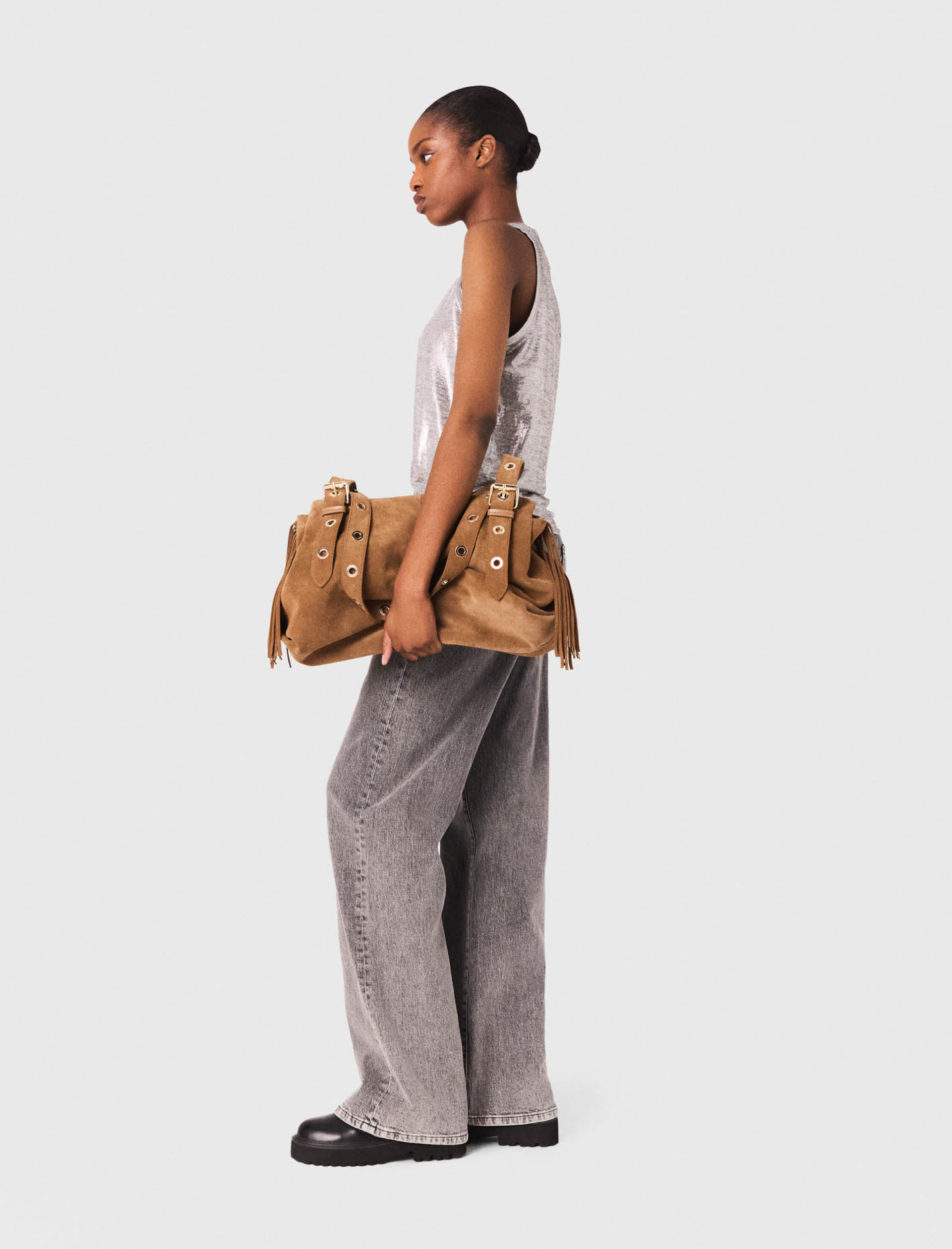 Женская серебристая майка