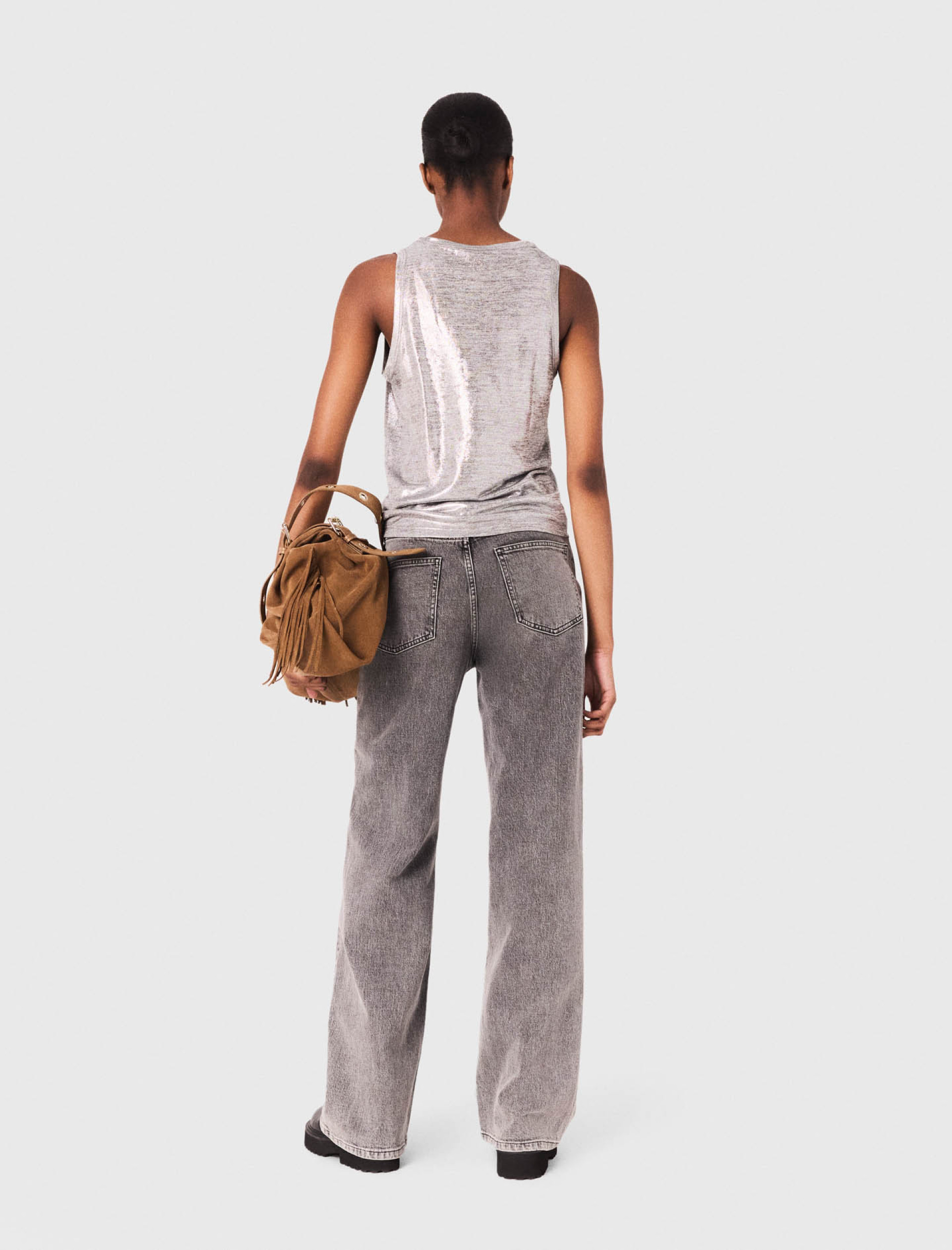 Женская серебристая майка