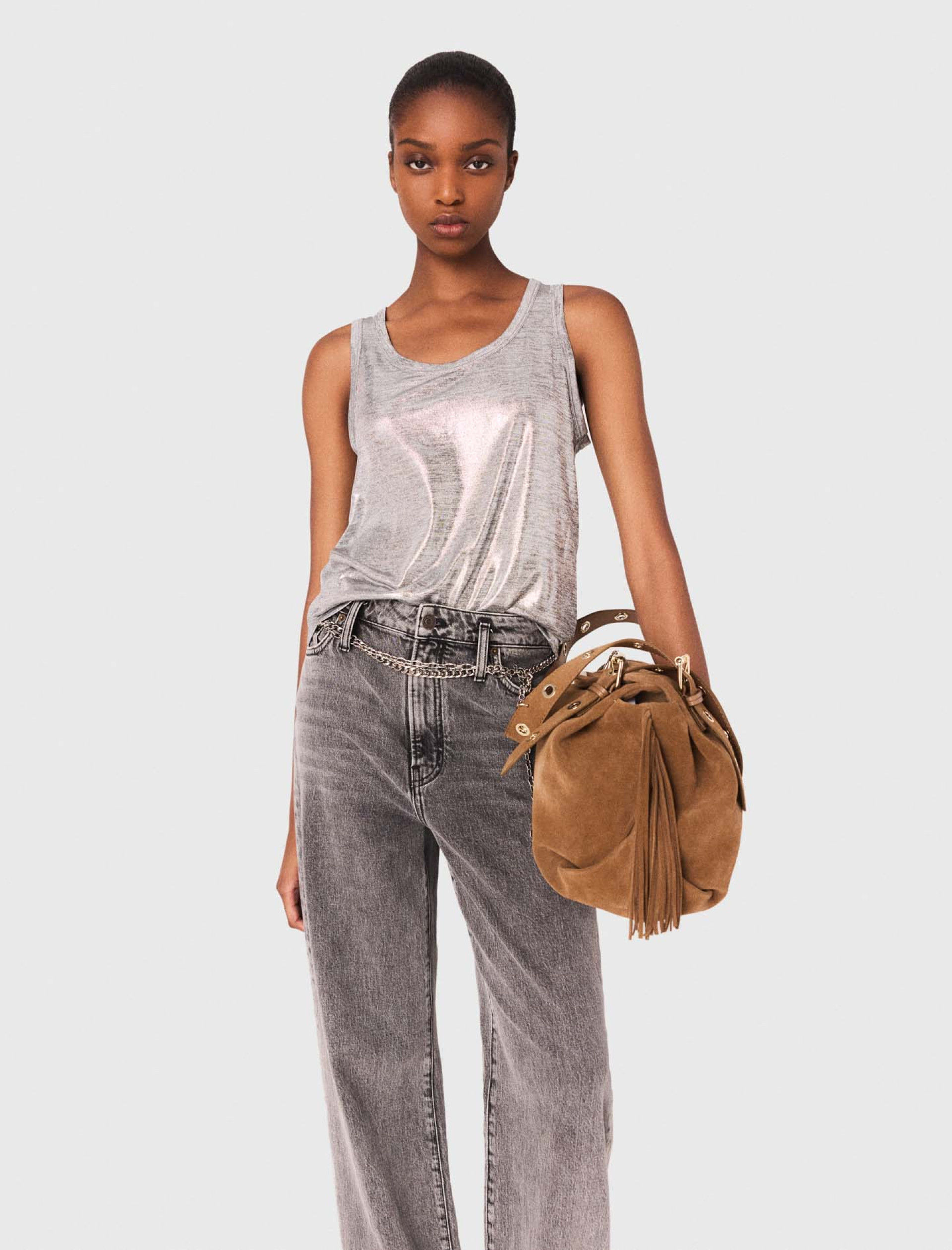 Женская серебристая майка