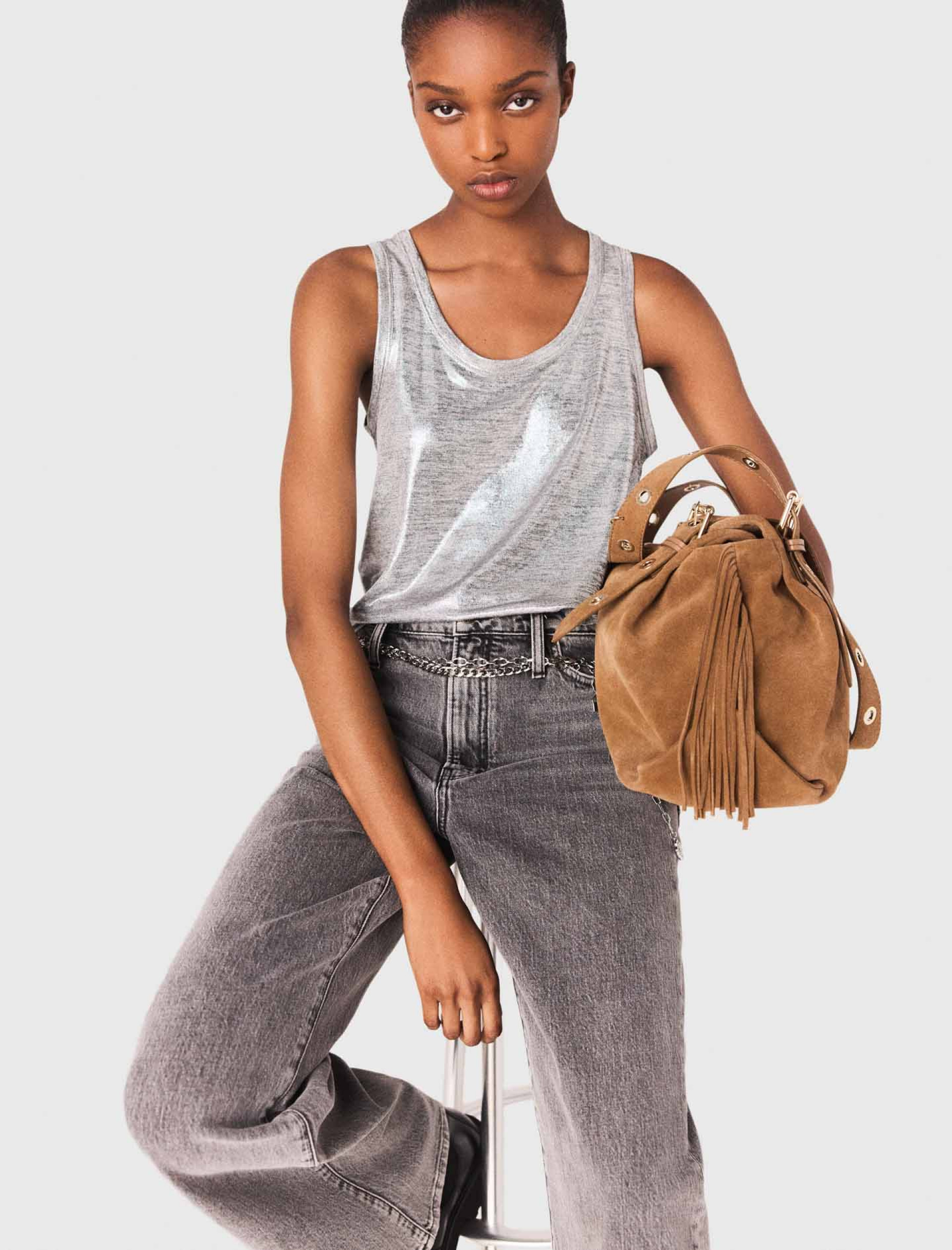 Женская серебристая майка