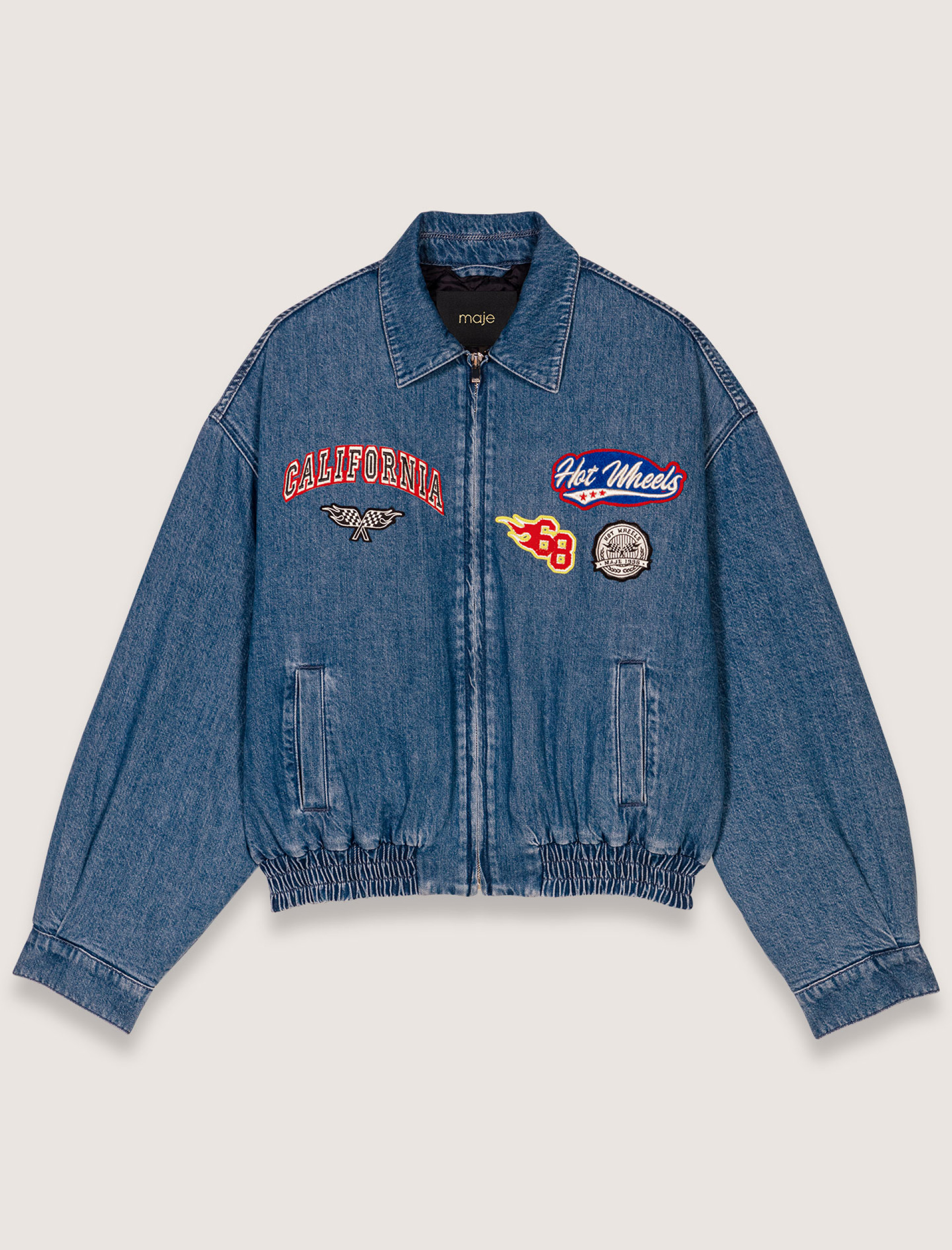 Женская джинсовая куртка оверсайз с вышивкой